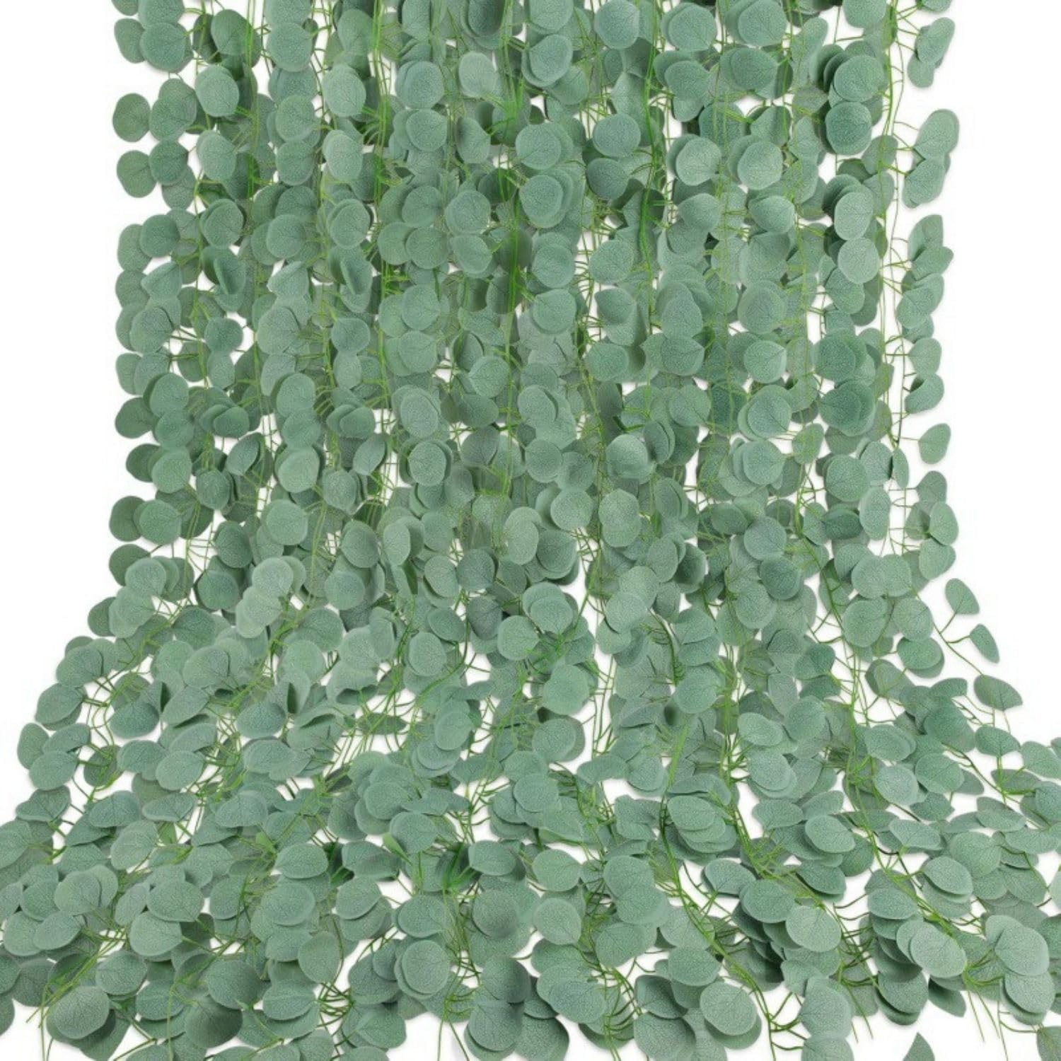 Eukalyptusgirlande – 12er-pack – Weiches Pvc – Wanddekoration – Für Hochzeiten Im Innen- Und Außenbereich – 2,4 M Grün