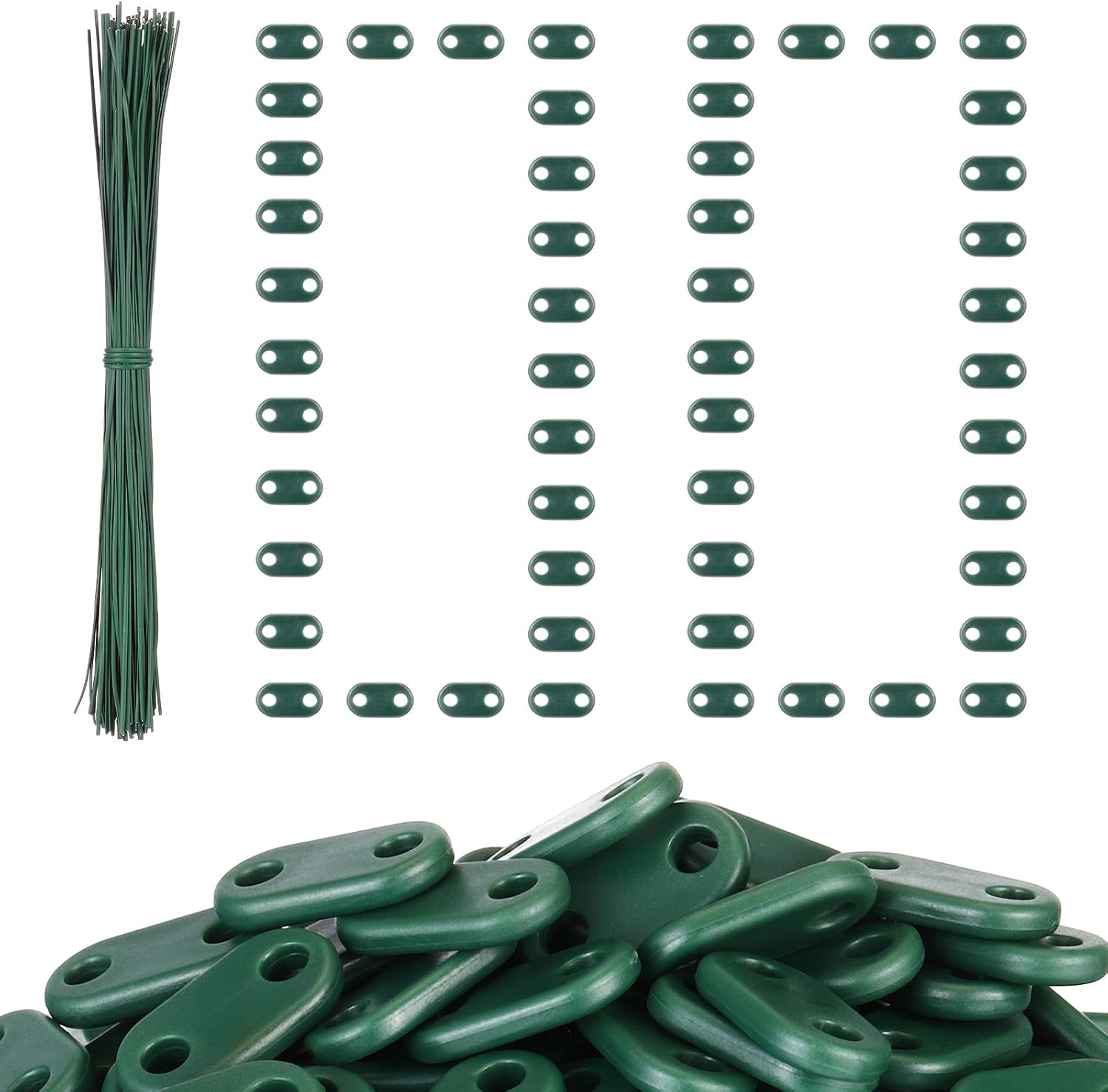 Zaunbefestigungsset – 100 Grüne Pvc-clips – Gartentorzubehör – Witterungsbeständig