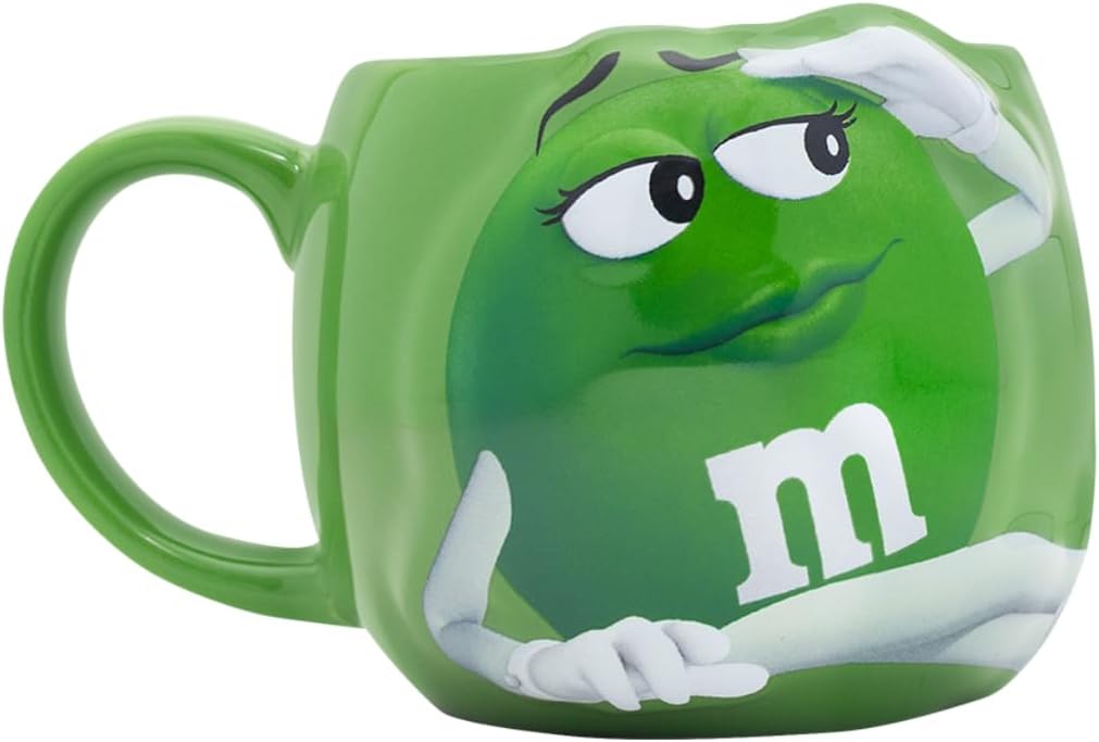 Personalisierter Grüner Becher – 1 Stück – Robuste Keramik – 530 Ml Fassungsvermögen – Ideal Zum Frühstück Oder Als Geschenk – Kultiges Charakterdesign