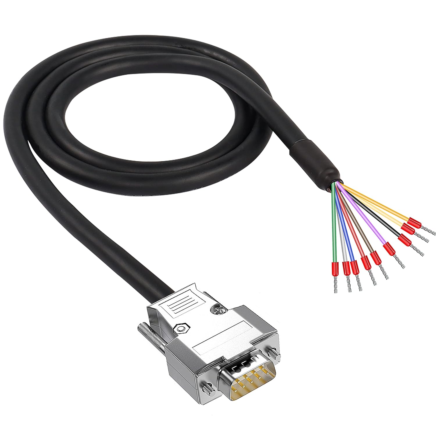 Db9-stecker-adapterkabel – 1 M – Verstärktes Pvc – Rs232 – Industrie Und Automatisierung – 22 Awg Blanker Draht