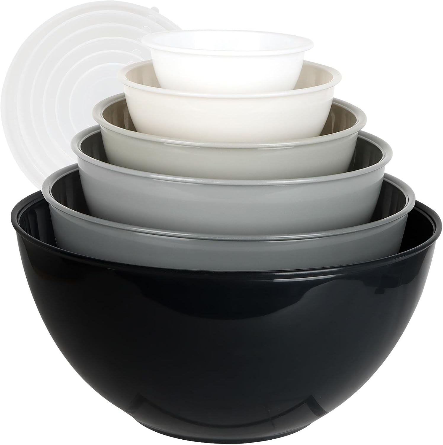 6er-set Salatschüsseln – Bpa-freier Kunststoff – Mit Deckel – Stapelbar – Für Küche Und Aufbewahrung – 0,25 Bis 5,25 L