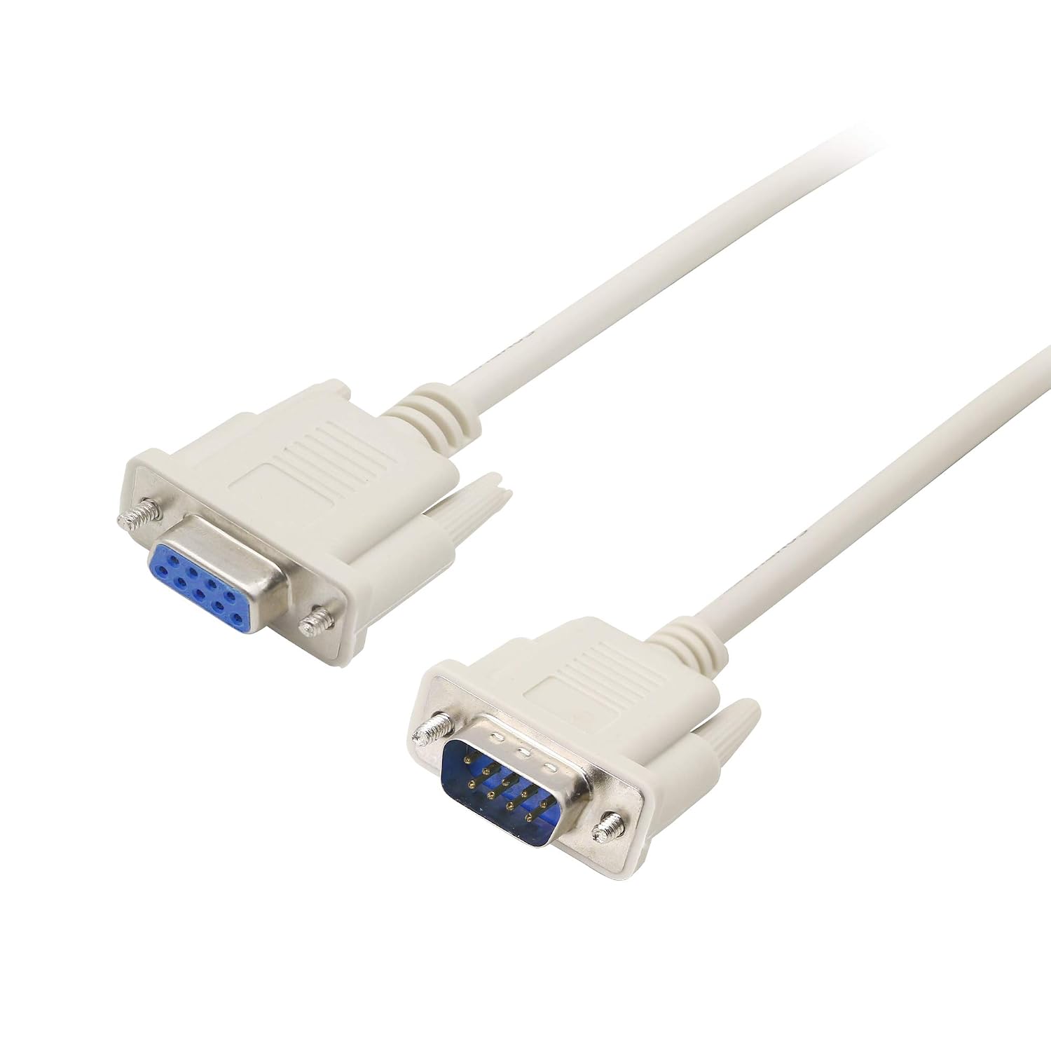 Db9-seriell-nullmodemkabel – 1 Stück – Pvc- Und Vernickelte Stecker – Rs232-verlängerungskabel (stecker/buchse) – Pc Und Cnc-maschinen – 137 Cm
