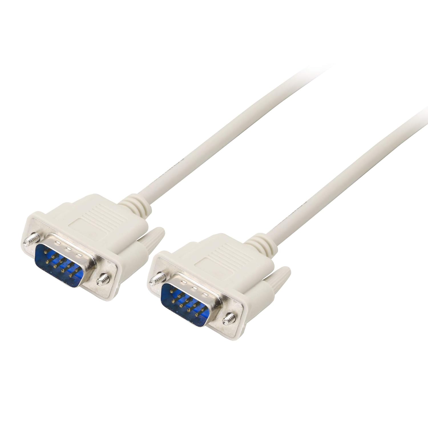 Db9 Rs232-seriellkabel, Stecker Auf Stecker – 1 Stück – Pvc- Und Vernickelte Stecker – Crossover-nullmodem-verlängerung – Pc Und Drucker – 150 Cm
