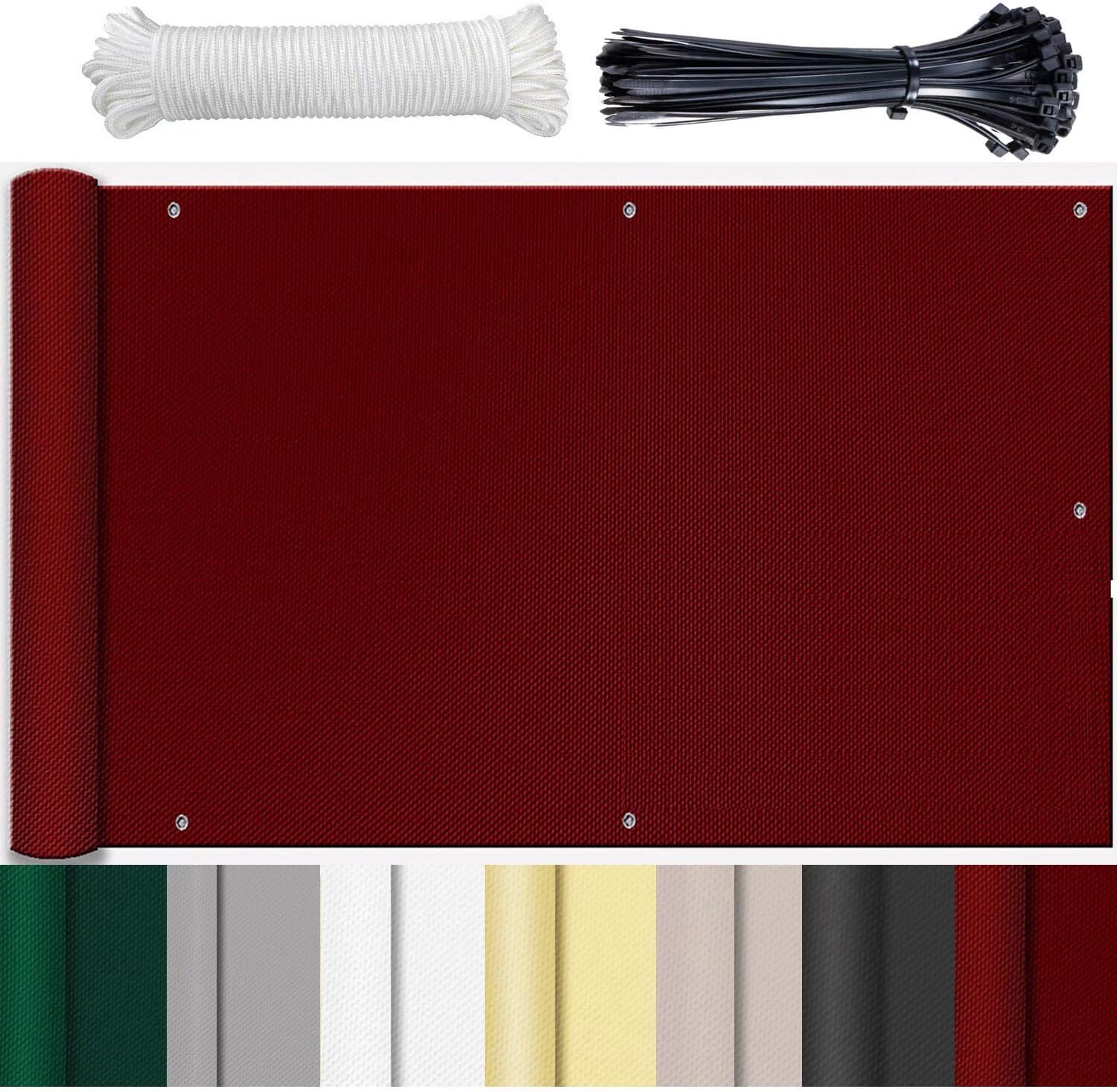 Balkon-sichtschutz – 1-teilig – Polyester – Uv- Und Windschutz – Garten/terrasse – Weinrot – 90 X 200 Cm