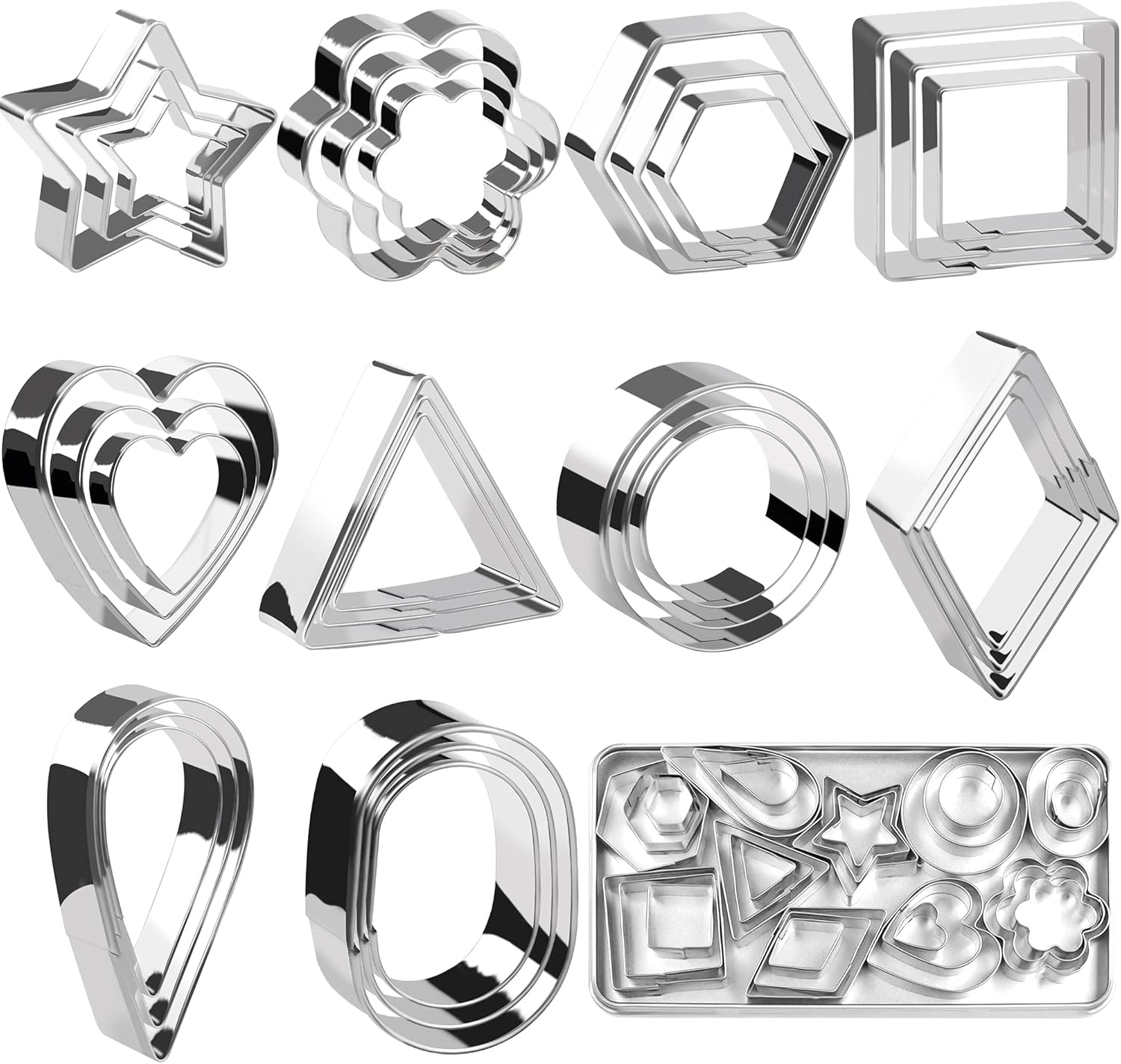 Ausstechformen – 30er-set – Edelstahl – Verschiedene Formen – Backen Zum Selbermachen – Mini-größe