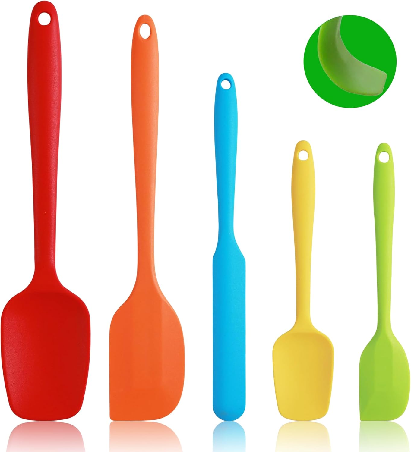 Silikonspatel – 5er-set – Edelstahl – Hitzebeständig – Für Küche Und Backen – Mehrfarbig
