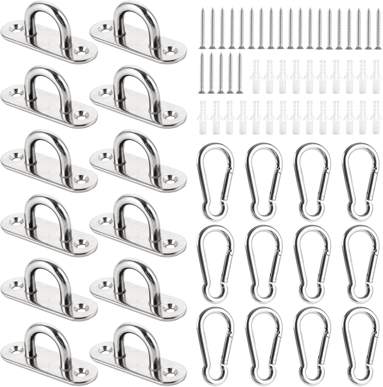Ösenplatte – 6er-pack – Edelstahl M6 – Wand- Und Deckenmontage – Sonnensegel Und Hängematten – 6 X 4 X 2 Cm