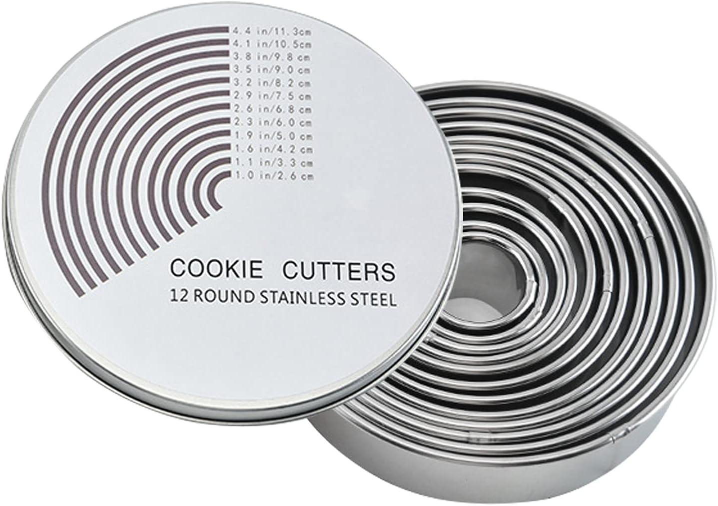 Runde Ausstechformen – 12 Stück – Edelstahl – Gebäckausstecher – Für Kekse, Kuchen Und Fondant – 3 Bis 12 Cm