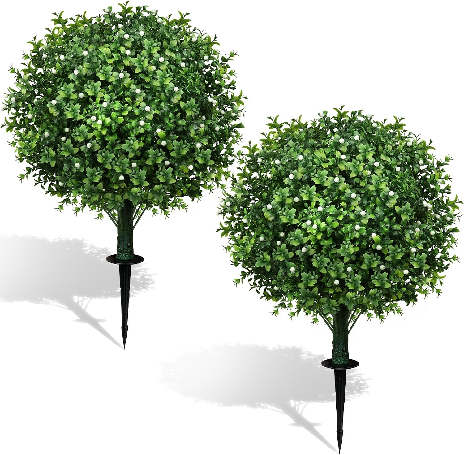 Buchsbaumkugel – 2er-set – Künstlicher Buchsbaum – Uv-beständig – Für Garten Und Eingangsbereich – Mit Erdspieß