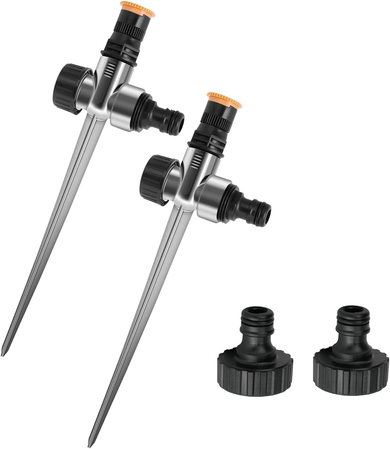Rotationsregner – 2er-set – Aluminium Und Abs – 360° Drehbar – Garten Und Rasen – 24 X 8 X 3 Cm