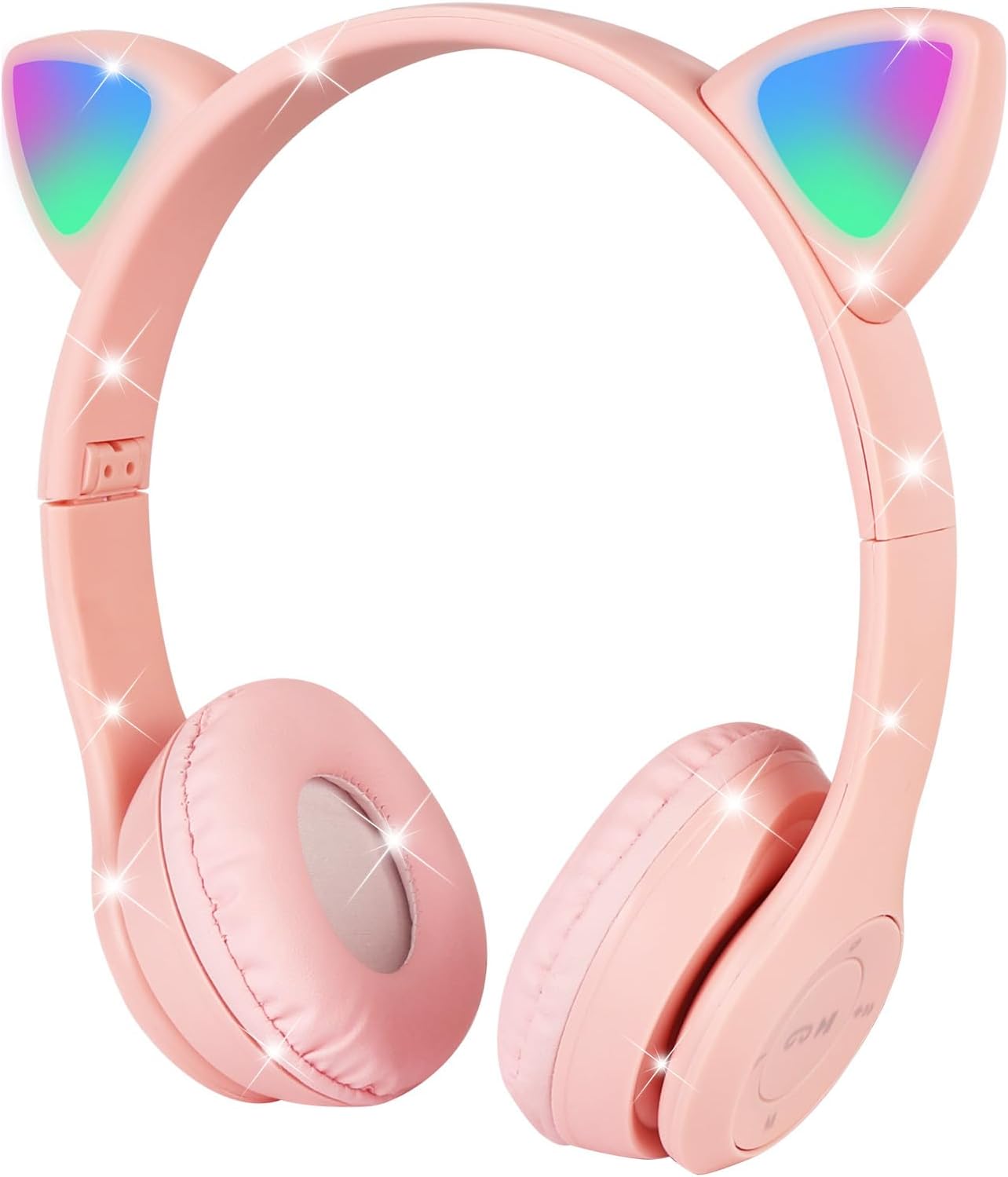Bluetooth-kopfhörer Für Kinder – 1 Stück – Led-katzenmotiv – 84 Db Lautstärkebegrenzer – Hd-mikrofon – Pc-tablet