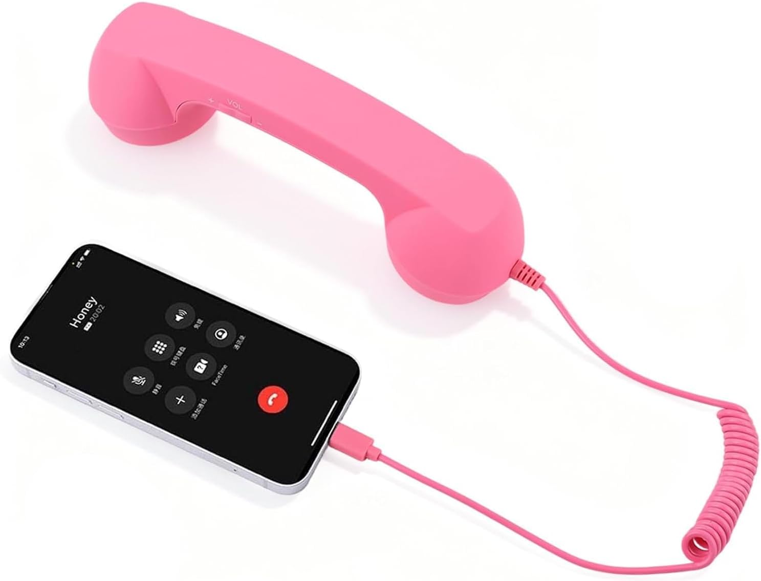 Retro-telefonhörer – 1 Stück – Abs – 3,5-mm-klinkenstecker – Strahlungsreduzierung – Rosa