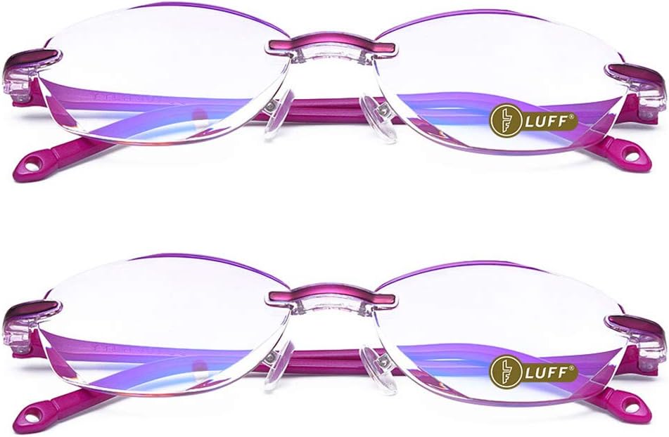 Randlose Lesebrille – 2er-pack – Leichtes Diamantdesign – Blaulichtfilter – Für Zuhause Und Büro – Unisex