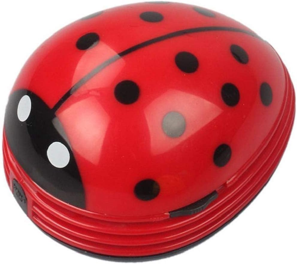 Bürostaubsauger – 1 Stück – Kunststoff Mit Marienkäfermuster – Staub- Und Krümelentfernung – Für Tastatur, Auto Und Haushalt – Rot, 10,5 X 8 X 7 Cm
