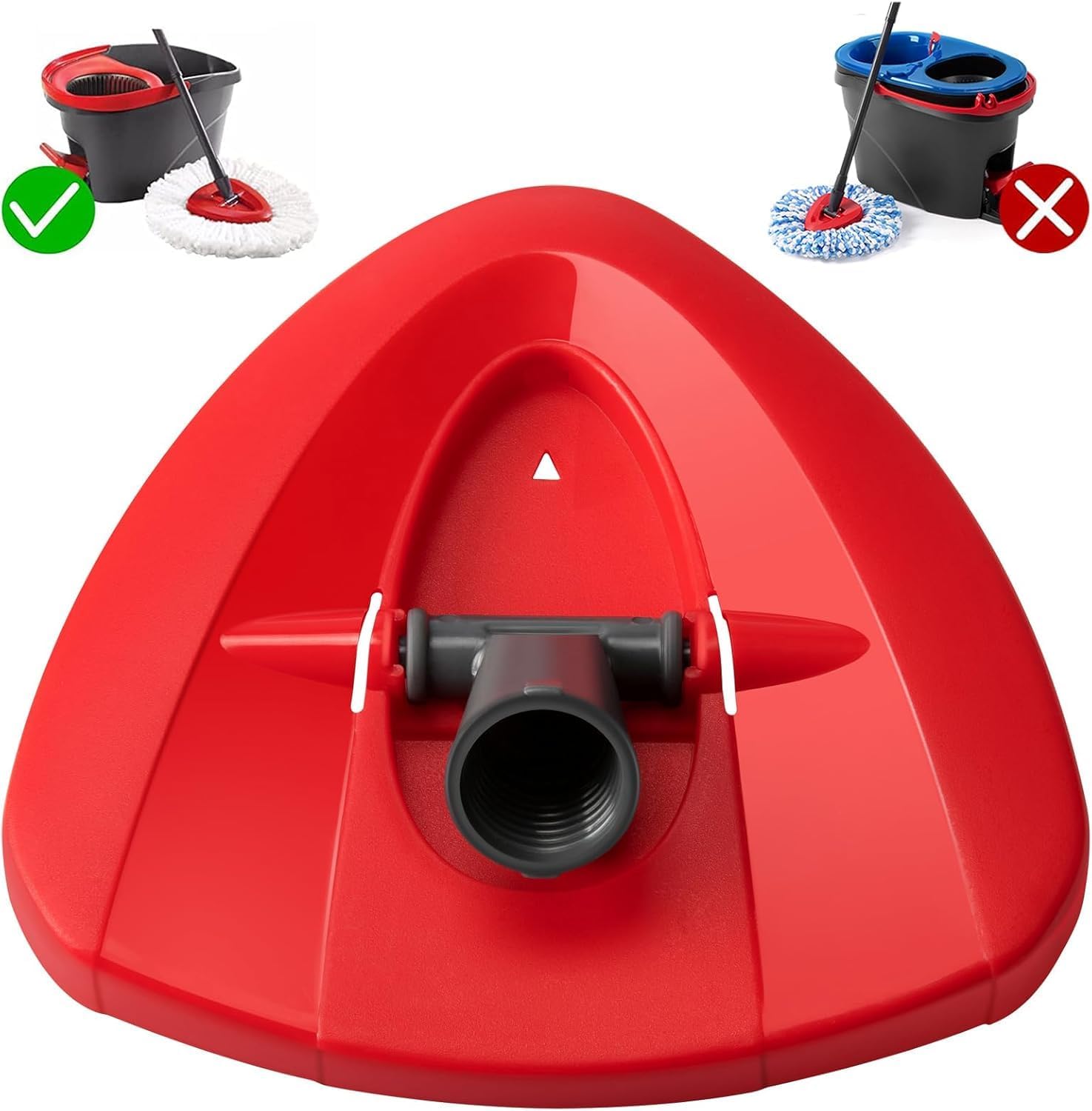 Roter, Rotierender Wischmoppkopf – 1 Stück – Strapazierfähiger Kunststoff – Dreiecksystem Für Ecken – Kompatibel Mit Easywring 1-tank – Für Die Haushaltsreinigung