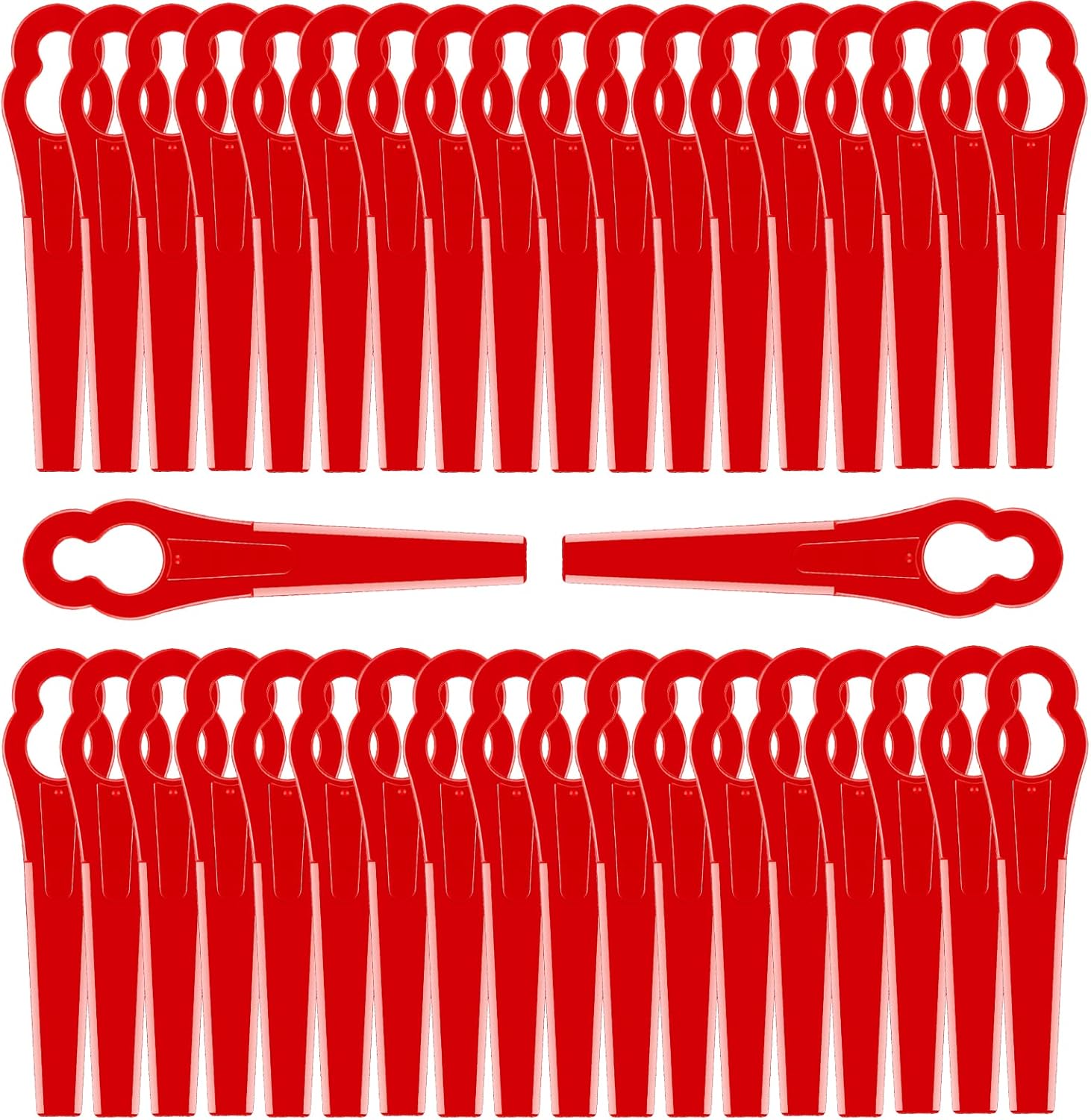 Rasenmähermesser – 150 Stück – Roter Abs-kunststoff – Flexibler Kantentrimmer – Garten Und Rasen – 83 Mm