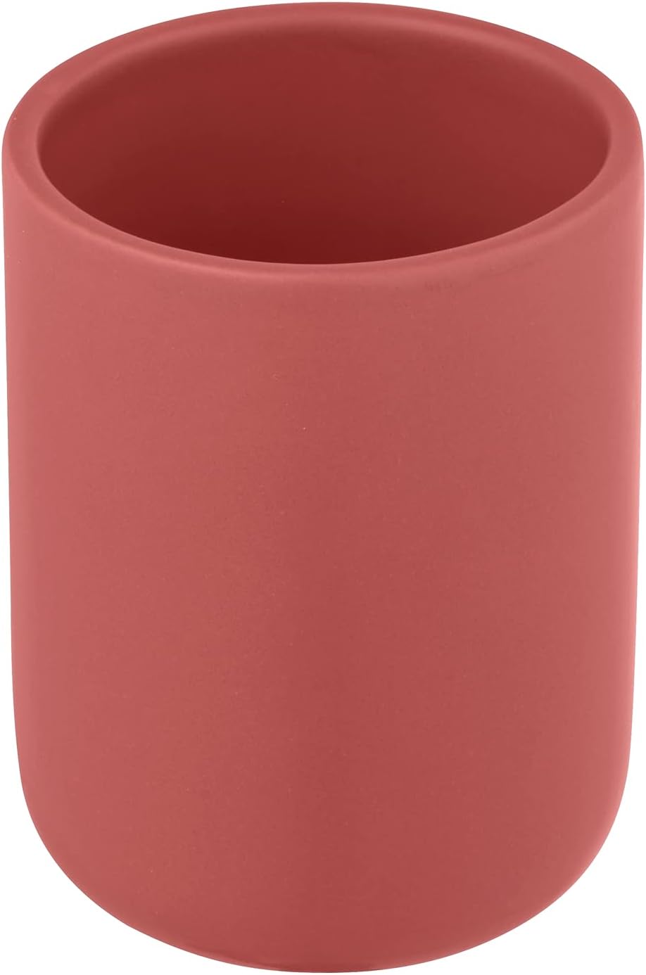 Zahnbürstenhalterbecher – 1 Stück – Mattrote Keramik – Hygienische Aufbewahrung – Familienbadezimmer – 7,6 X 10 Cm