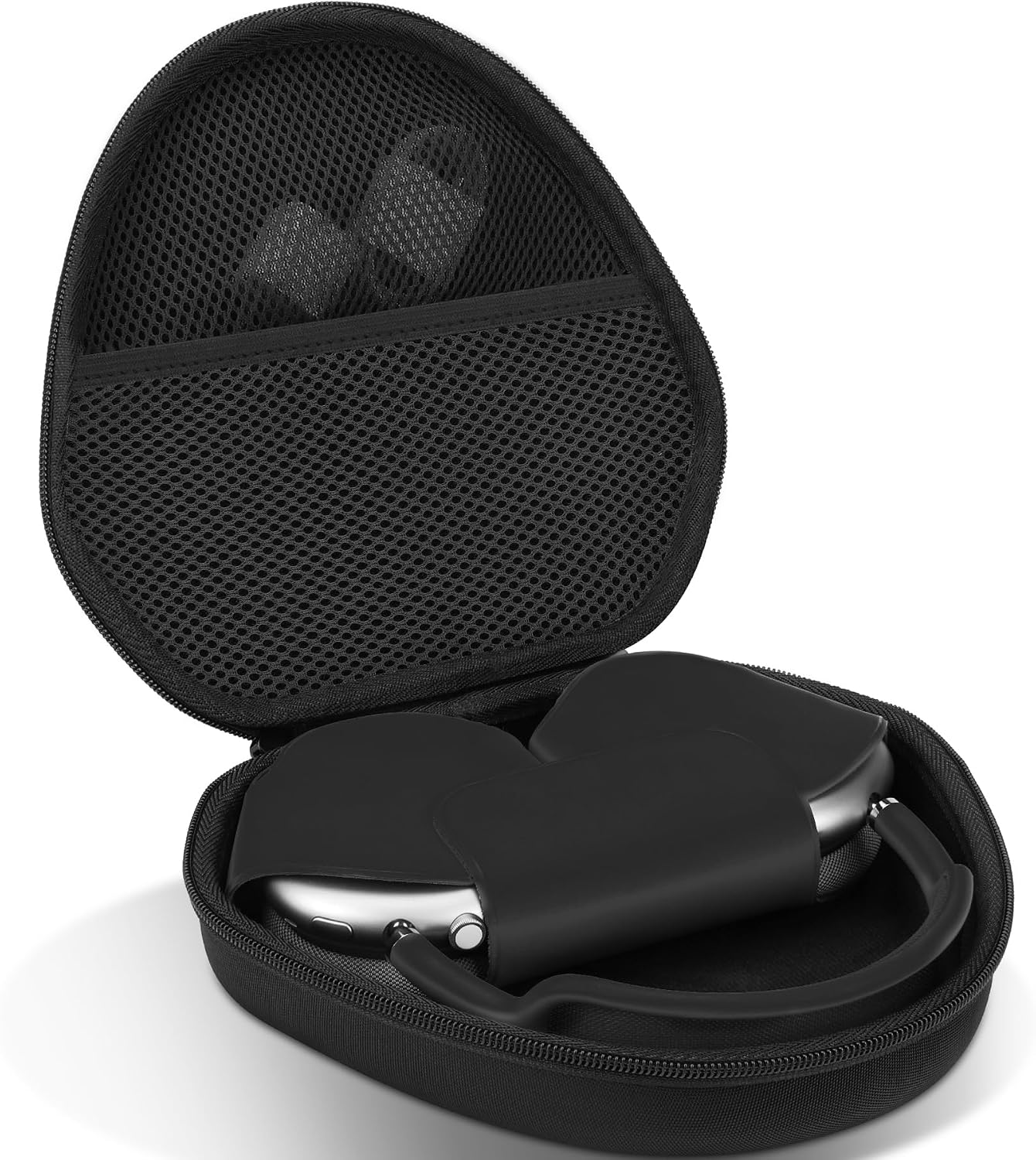 Hartschalenetui Für Airpods Max Kopfhörer – 1 Stück – Nylon Und Eva – Stoß- Und Wassergeschützt – Transport- Und Aufbewahrungsmöglichkeit – Schwarz