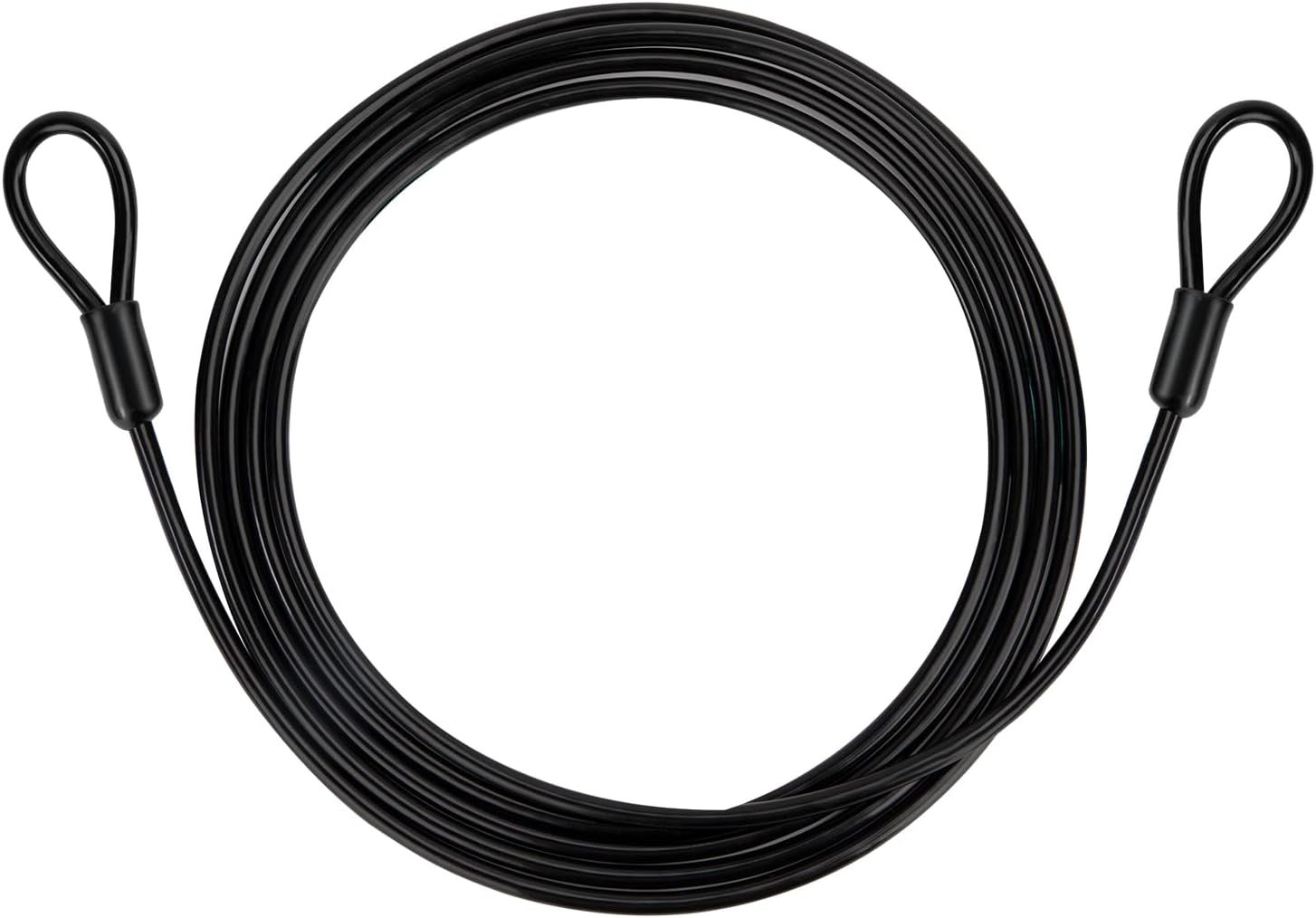 Fahrraddiebstahlsicherungskabel – 1 Stück – Verzinkter Stahl, Pvc-beschichtet – Doppelte Sicherheitsschlaufe – Fahrradgepäck, Kajak – 2 M, 4 Mm, Schwarz