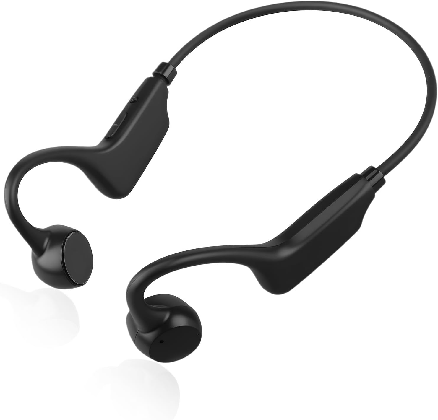 Knochenschallkopfhörer – 1 Stück – Titan Und Silikon – Bluetooth 5.3 Ipx8 – Sport Und Büro – Schwarz