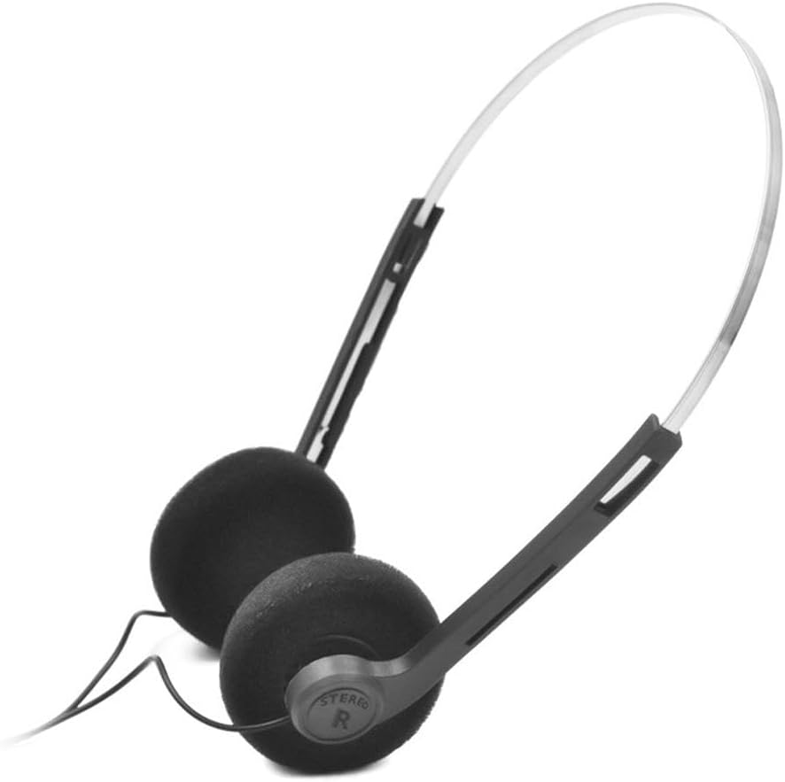 Retro-kopfhörer Mit Kabel – 1 Paar – Kunststoff – 3,5-mm-klinkenstecker – Musik Und Sport – Schwarz