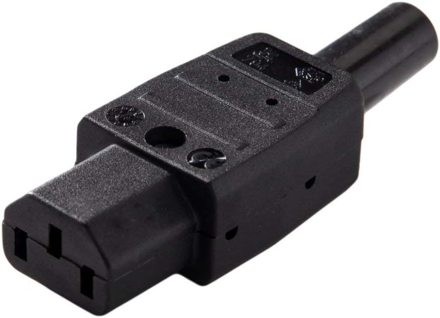 Iec C13-stromanschluss – 1 Stück – Schwarzer Kunststoff – 230 V, 10 A – Für Computer