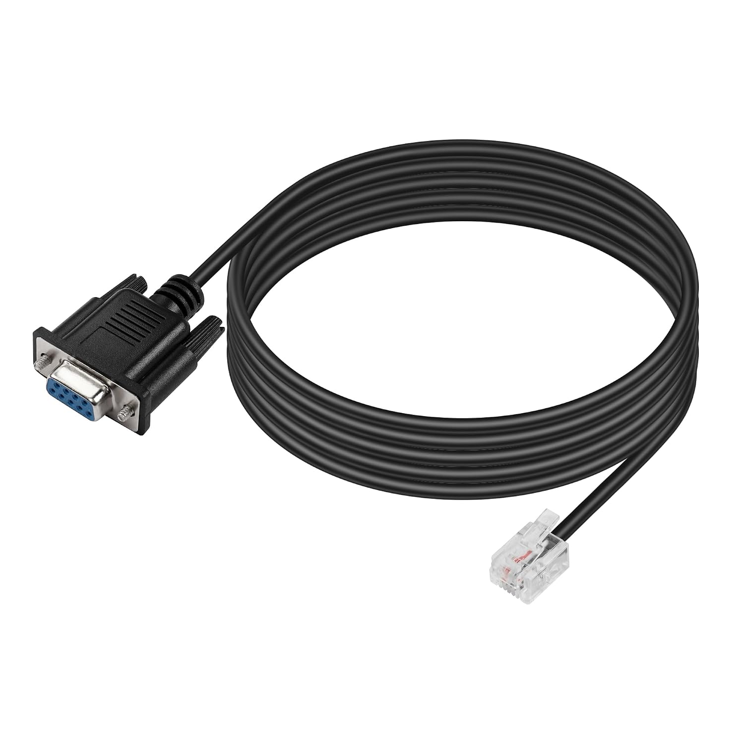 Db9-auf-rj11-6p4c-adapterkabel – 1,8 M – Schwarzes Pvc – Rs232 Für Usv Und Industriecomputer