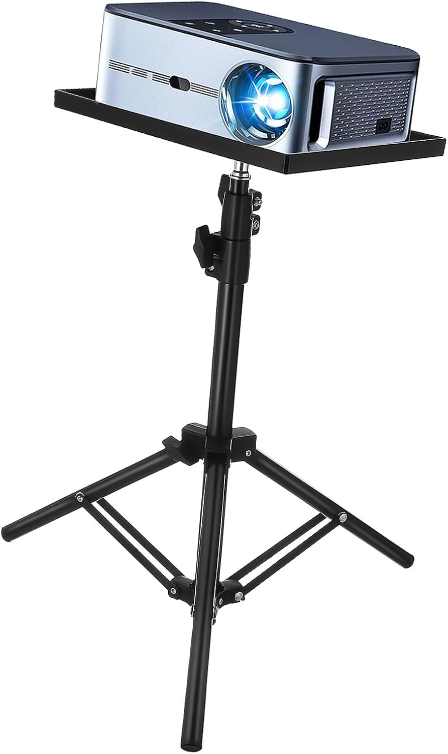 Schwarzes Projektorstativ – 1 Stück – Abs Und Eisen – Höhenverstellbar – Für Tisch Und Boden – 110 X 37 X 37 Cm