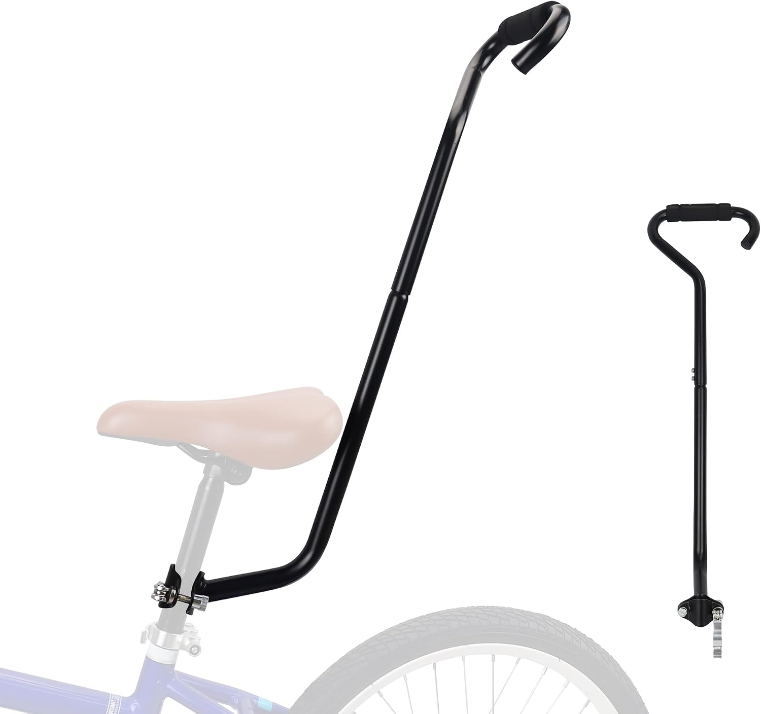 Kinderfahrrad-schiebestange – 3-teilig – Aluminiumlegierung – Verstellbarer Lenker – Ideal Für Fahrradanfänger – Schwarz