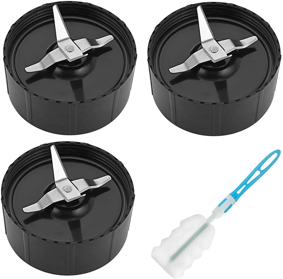 Kreuzmesser – 3-teilig – Edelstahl – Für Magic Bullet Mb1001 Und Mixer – Schwarz