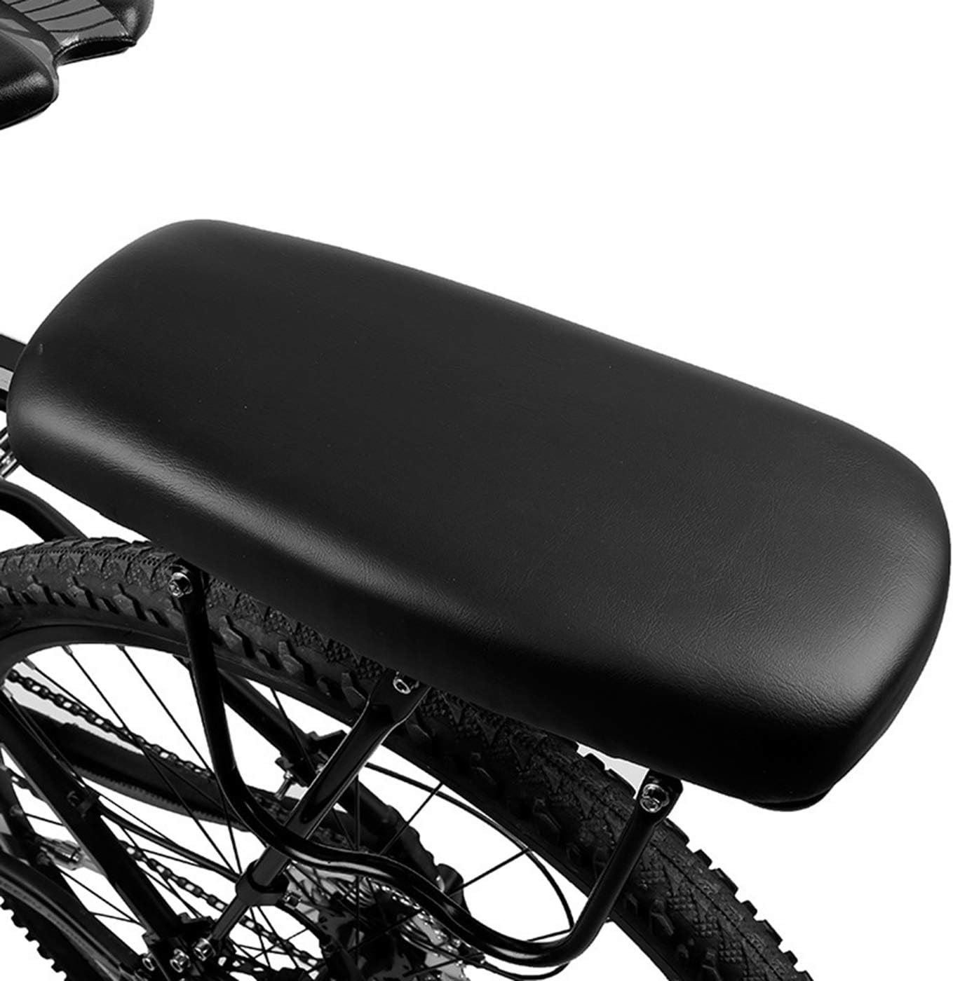 Fahrrad-hintersitzkissen – 1 Stück – Kunstleder (pu) – Kinderkomfort – Mountainbike, Rennrad, Citybike – Schwarz