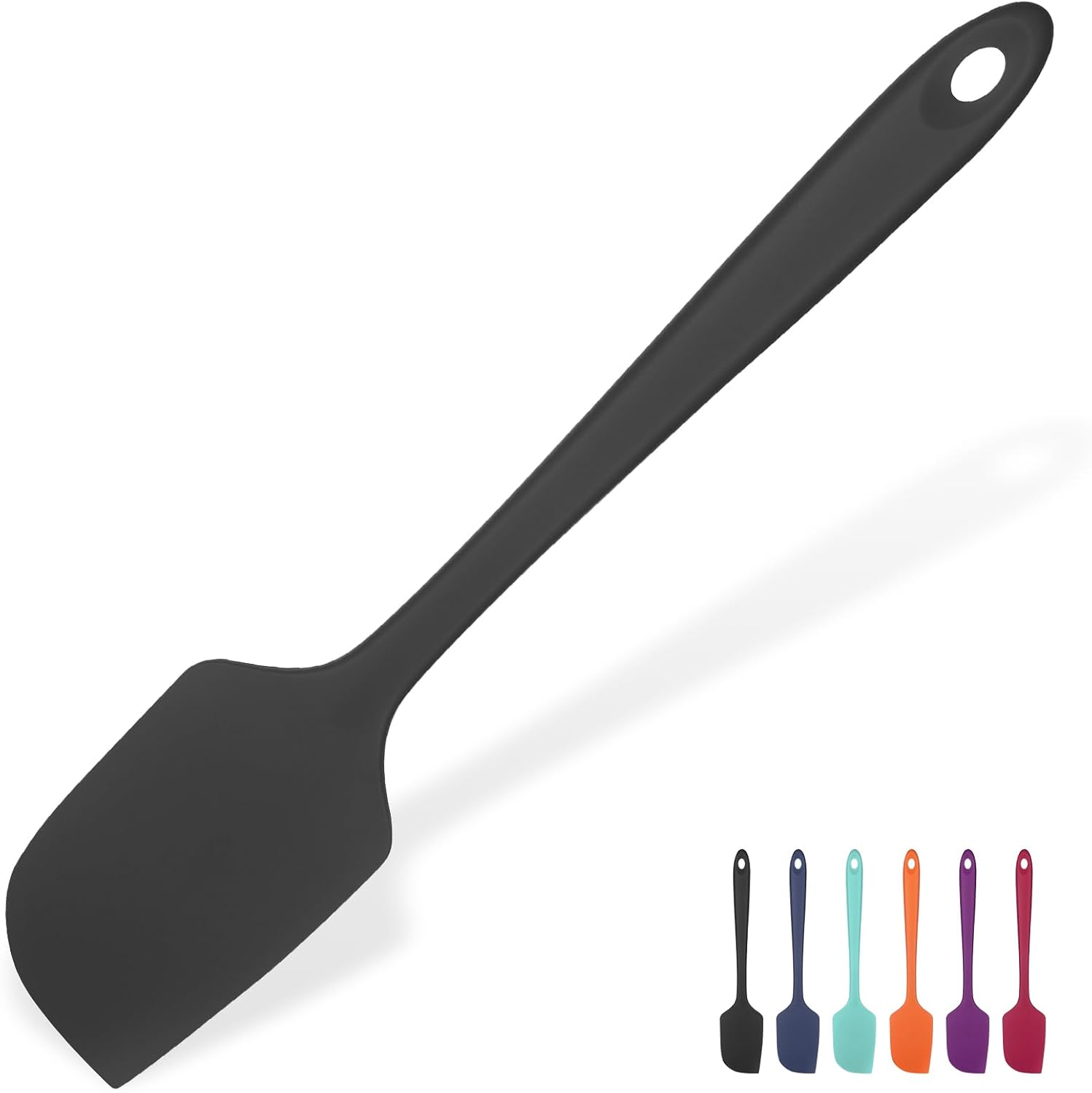 Silikonspatel – 1 Stück – Schwarz – Hitzebeständig Bis 315 °c – Antihaftbeschichtung – Zum Backen Und Für Gebäck – 29 Cm