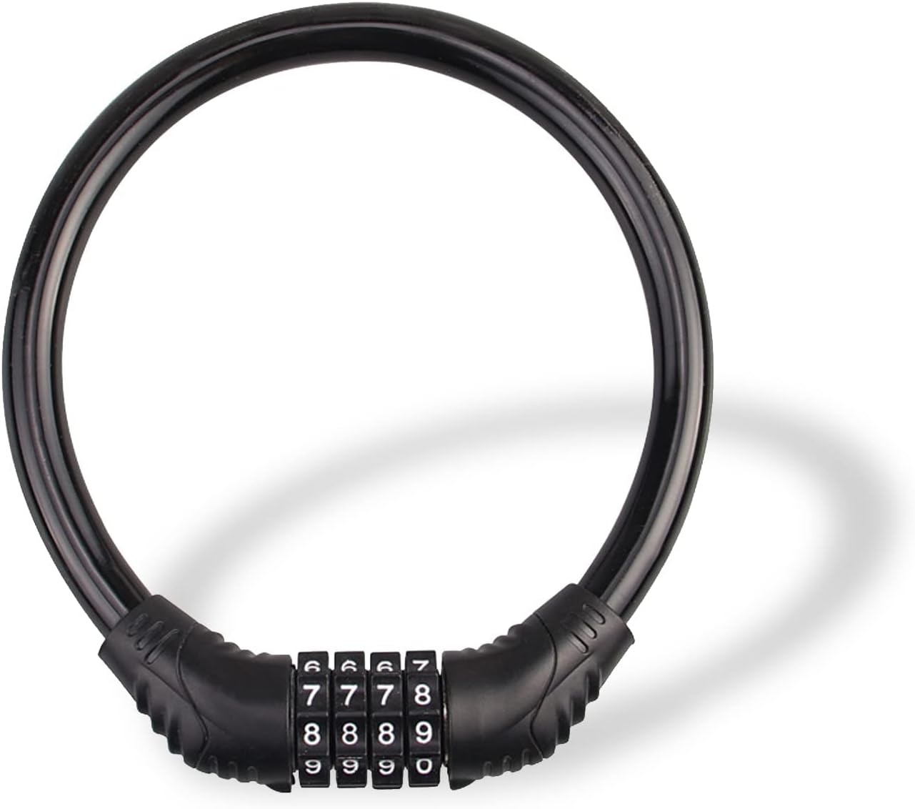 Stahlkabel-fahrradschloss – 1 Stück – Schwarz – 4-stellige Zahlenkombination – Sicherheit Für Mountainbikes, Motorräder Und Roller – 14,5 Cm