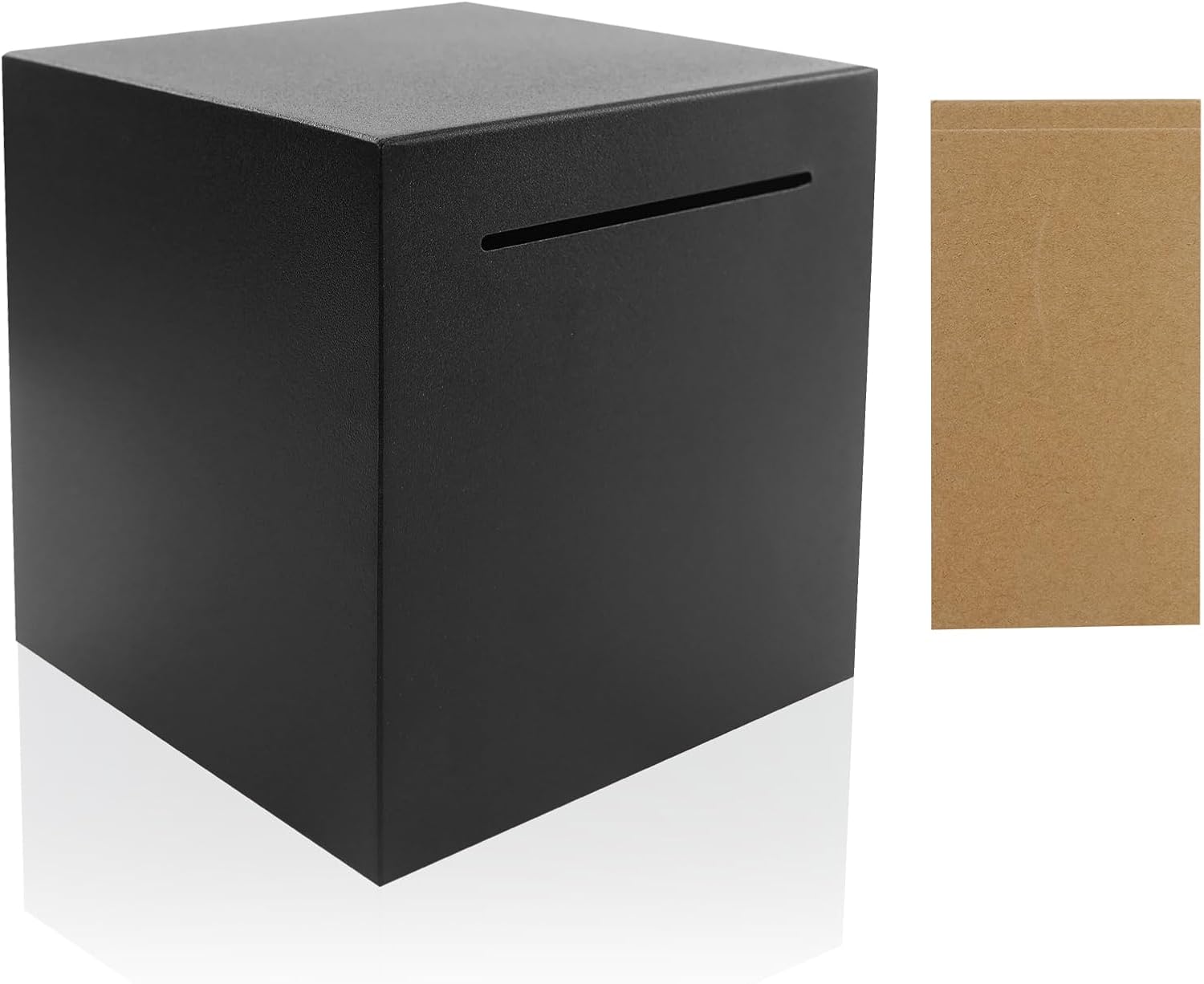 Spardose Aus Edelstahl – 1 Stück – Schwarz – Nicht Öffnen – Sparen Für Erwachsene – 12 Cm – Mit Buch
