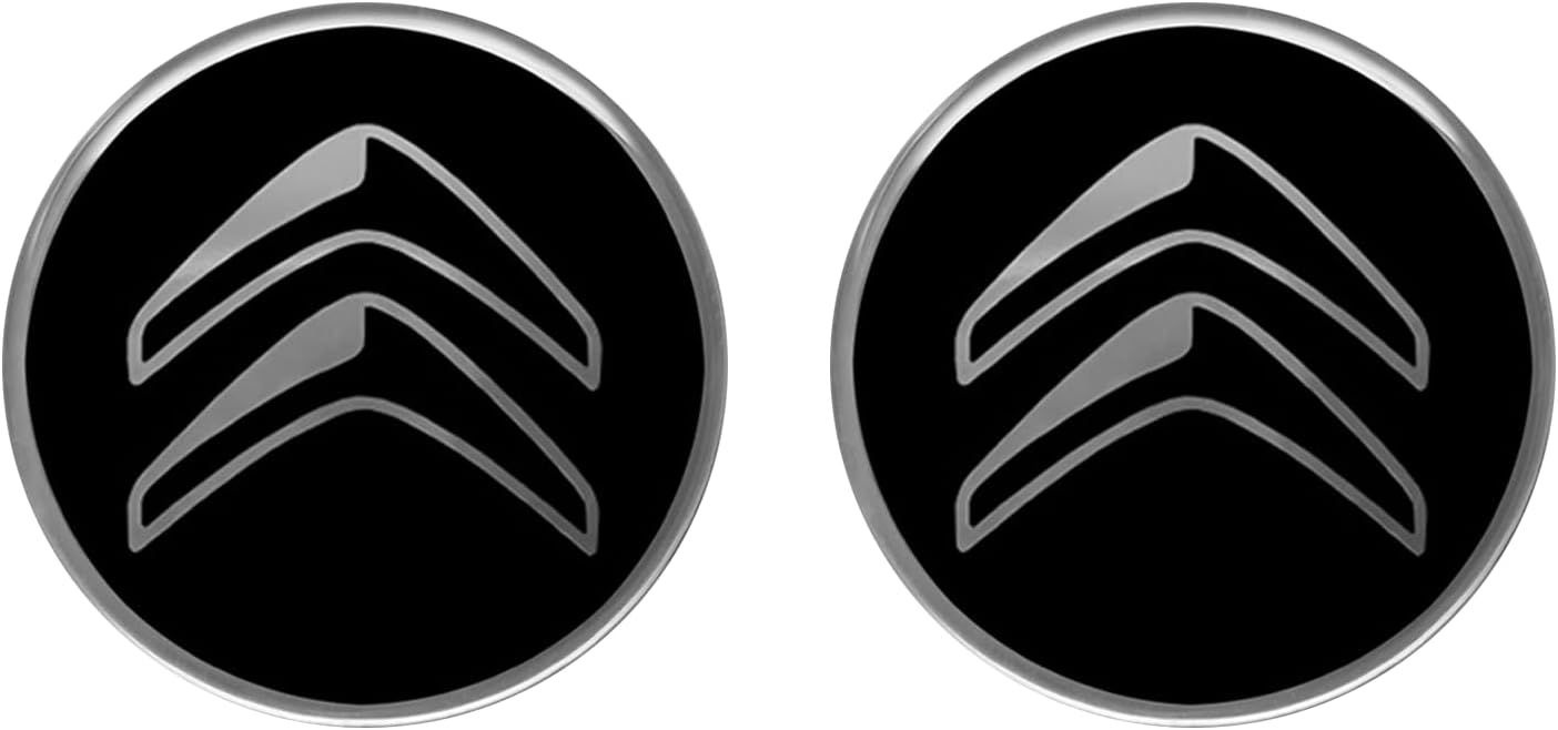 Citroën 3d-logo-aufkleber – Schwarz – 2er-set – Polyurethanharz – Oem – Für Fahrzeugkarosserie – 12 Mm