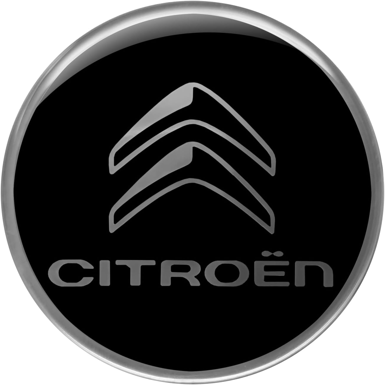 Citroën 3d-emblem – Schwarz – 1 Stück – Polyurethanharz – Automobilkleber – Für Karosseriearbeiten – 52 Mm