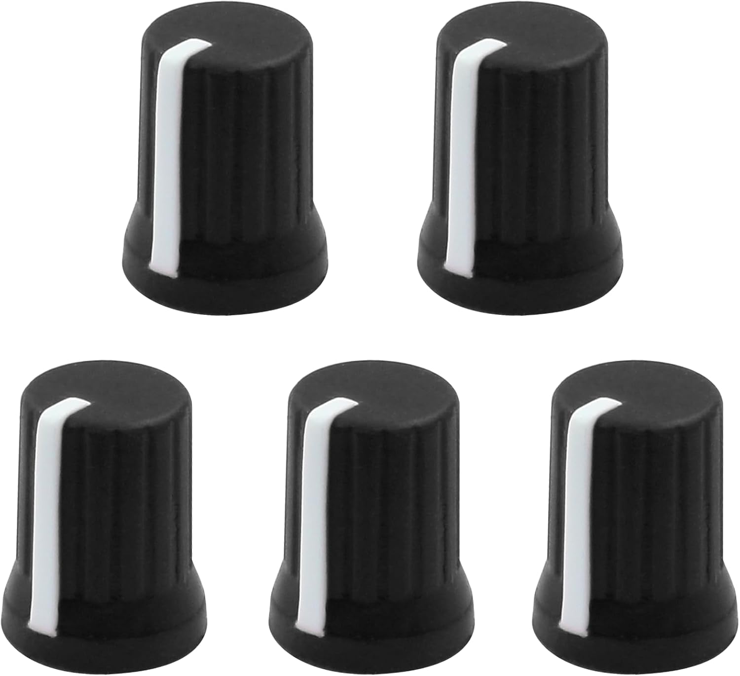Drehknopf – 5er-pack – Schwarzes Gummi – 6-mm-d-schaft – Für Dj-konsolen Und Equalizer – 15 X 19 Mm
