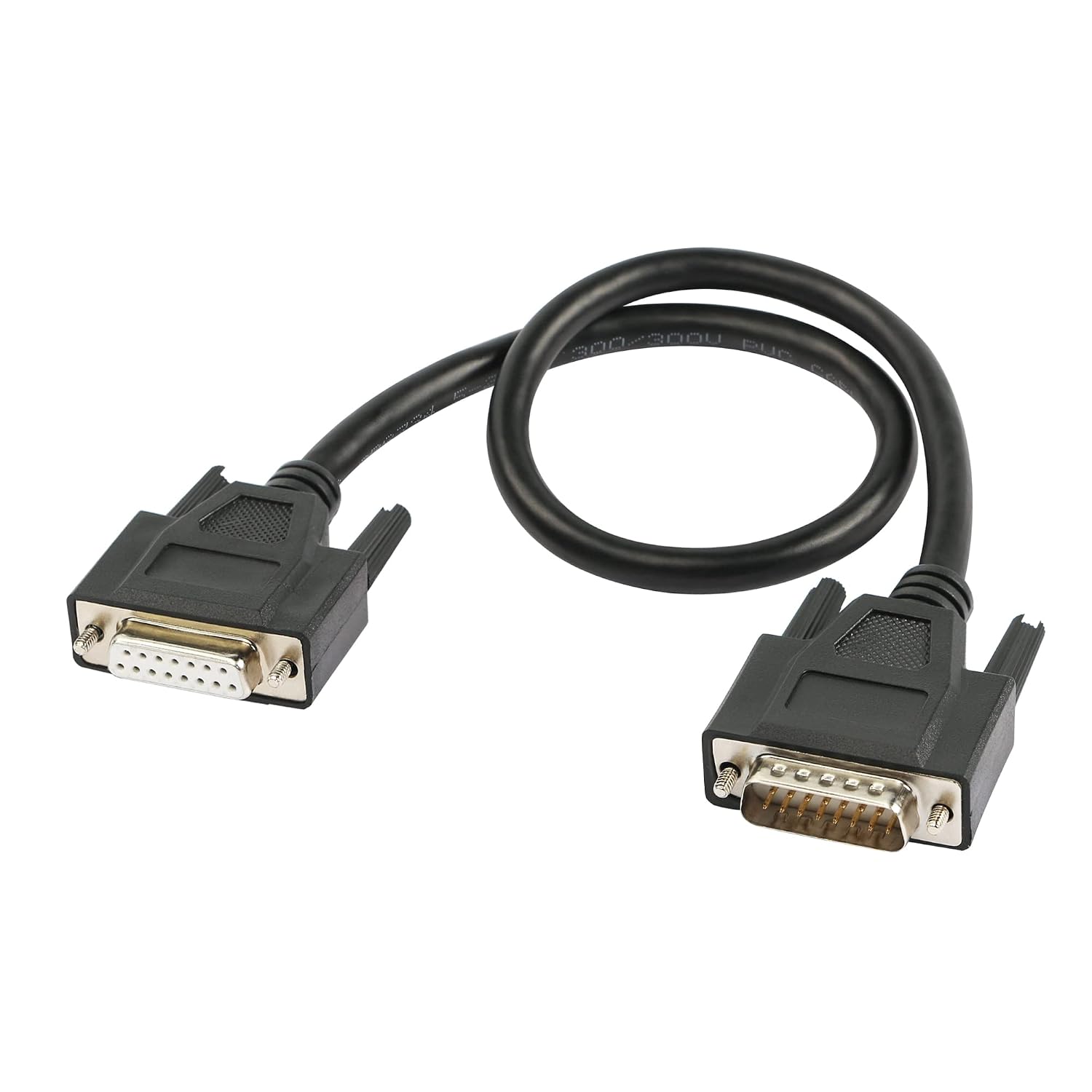 Db15-seriellkabel – 1 Stück – Kupfer Und Pvc – 15-poliger Vergoldeter Stecker – Für Computer Und Drucker – 0,5 M Schwarz