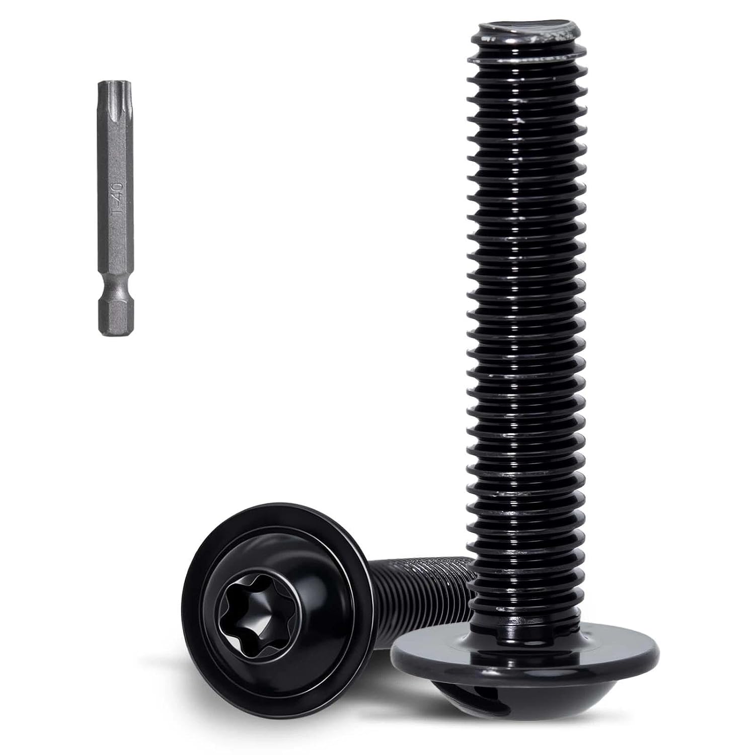 Torx-schrauben M8 X 20 Mm – 15er-pack – Edelstahl 304, Schwarz – Gewölbter Kopf Mit Bund – Für Metall Und Möbel – Inklusive T20-schlüssel
