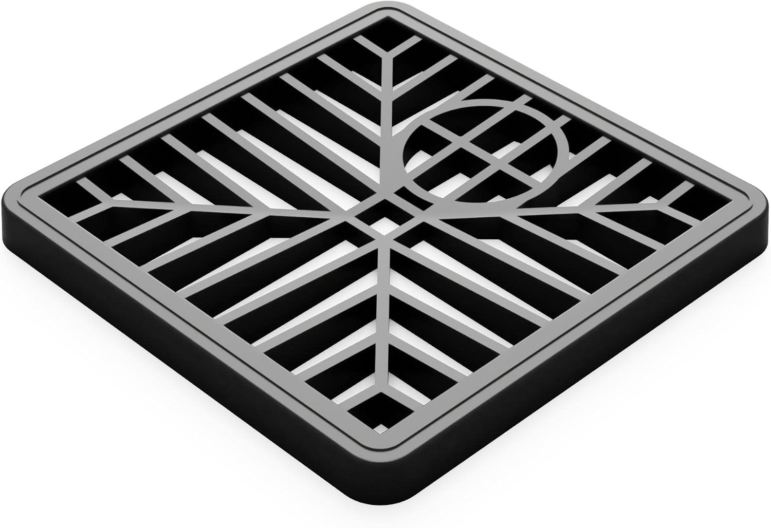 Quadratischer Abflussrost – 1 Stück – Robustes Pvc – Schutz Vor Schmutz – Für Den Innen- Und Außenbereich Geeignet – 150 X 150 Mm, Schwarz