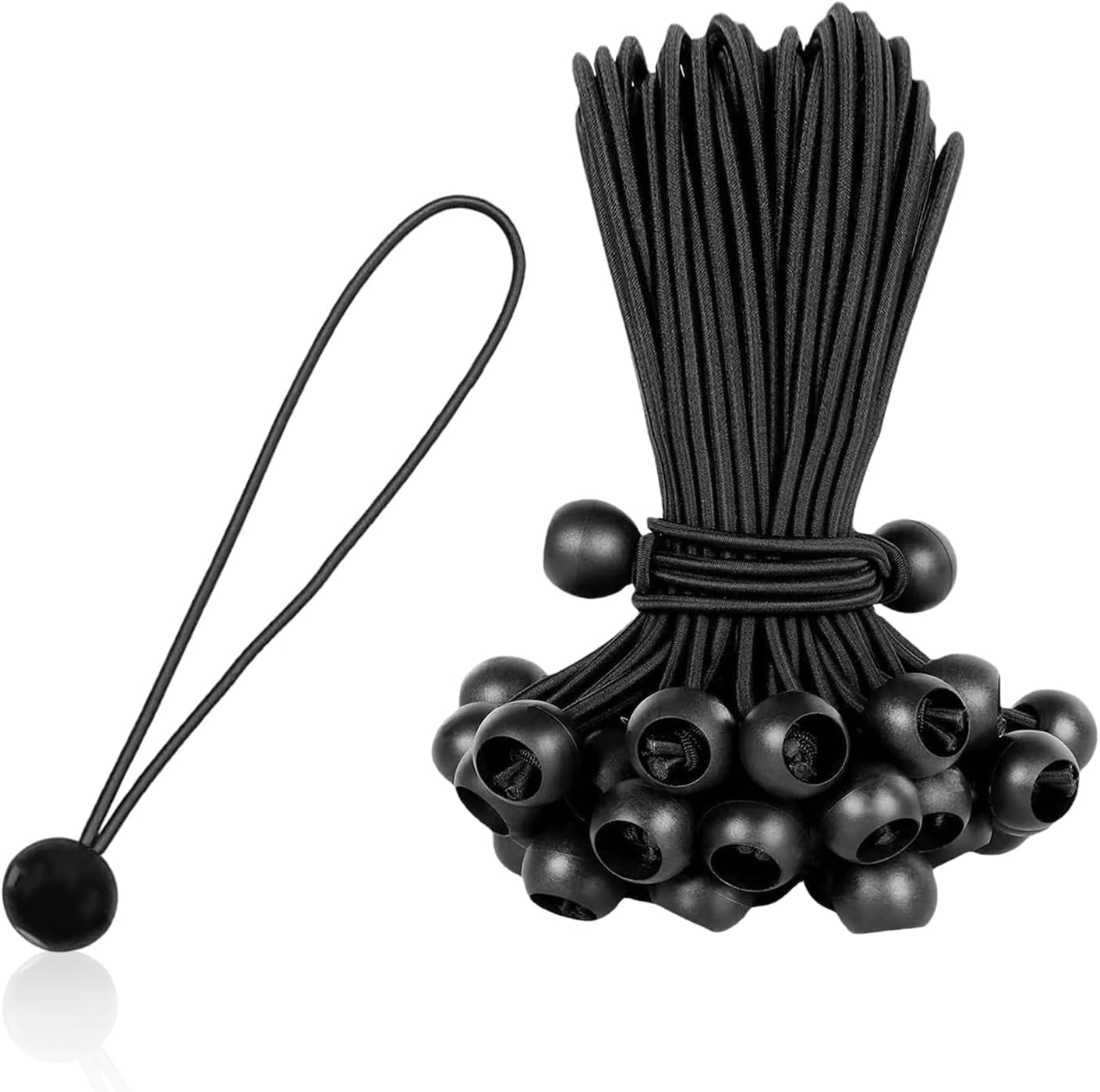 Elastische Kugelgummiseile – 20er-pack – Schwarz, Latex, 30 Cm – Schnelle Und Werkzeuglose Montage – Für Planen, Zelte Und Jalousien – Größe: 30 Cm, Schwarz