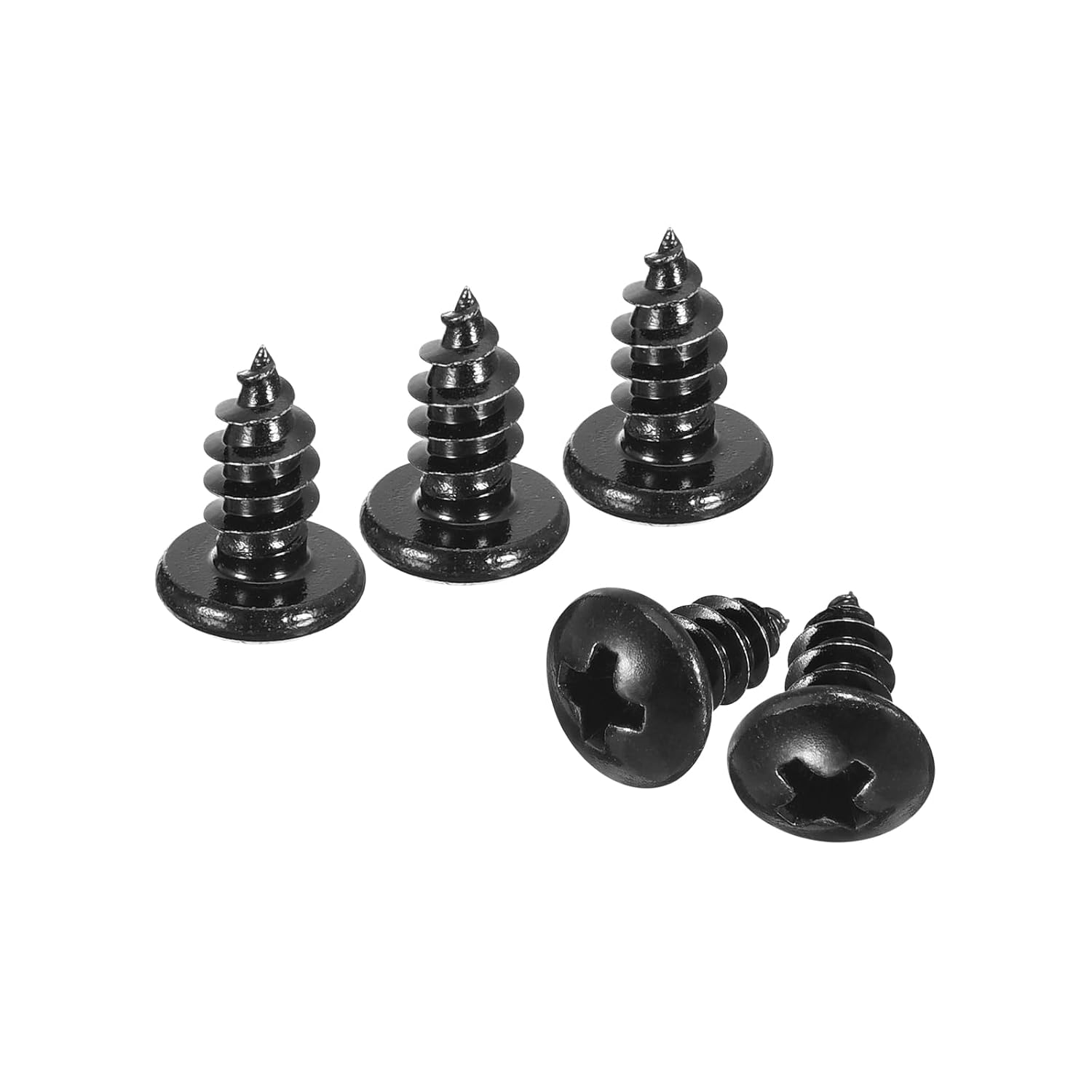 Selbstschneidende Schrauben – 50 Stück – Edelstahl 304, Schwarz – Phillips-zylinderkopf 5 X 10 Mm – Für Holz Und Metall, Innen- Und Außenbereich