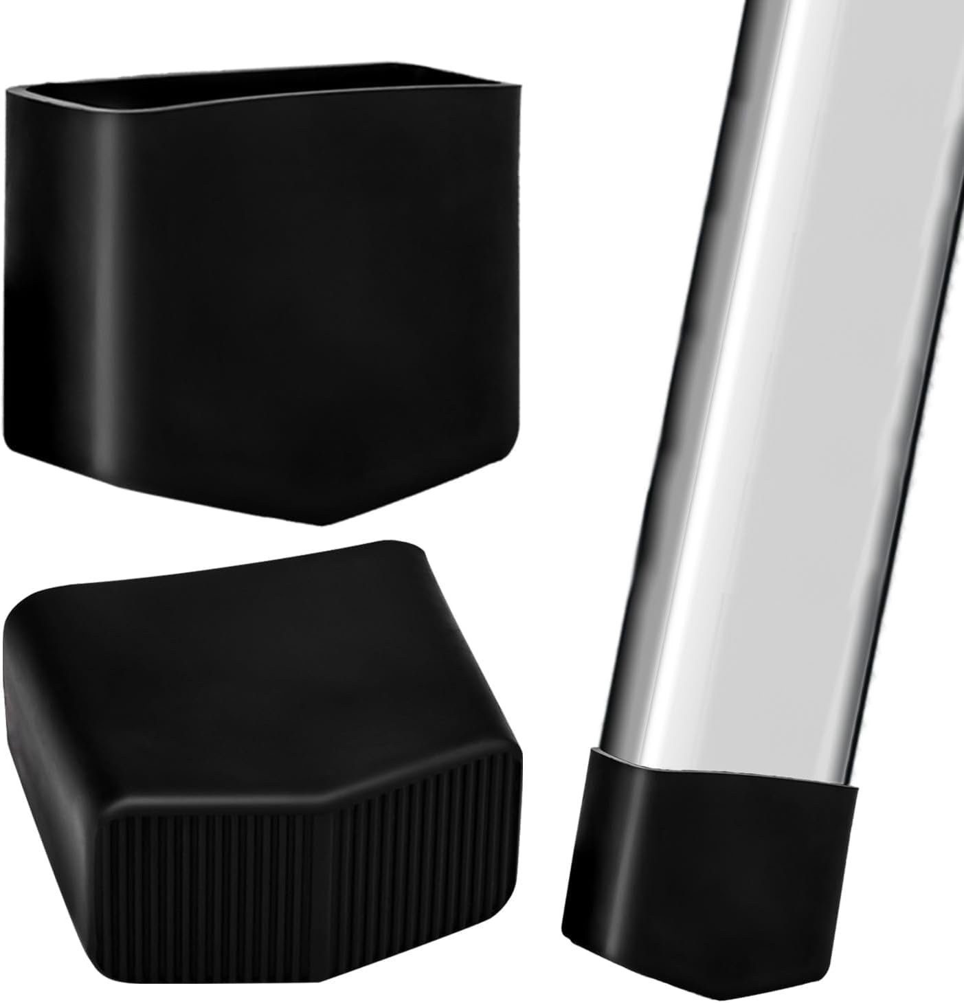Leiter-endkappen – 2 Stück – Strapazierfähiges Gummi – Rutschfest Und Schützend – Für Vierkantrohrleitern – 40 X 20 Mm