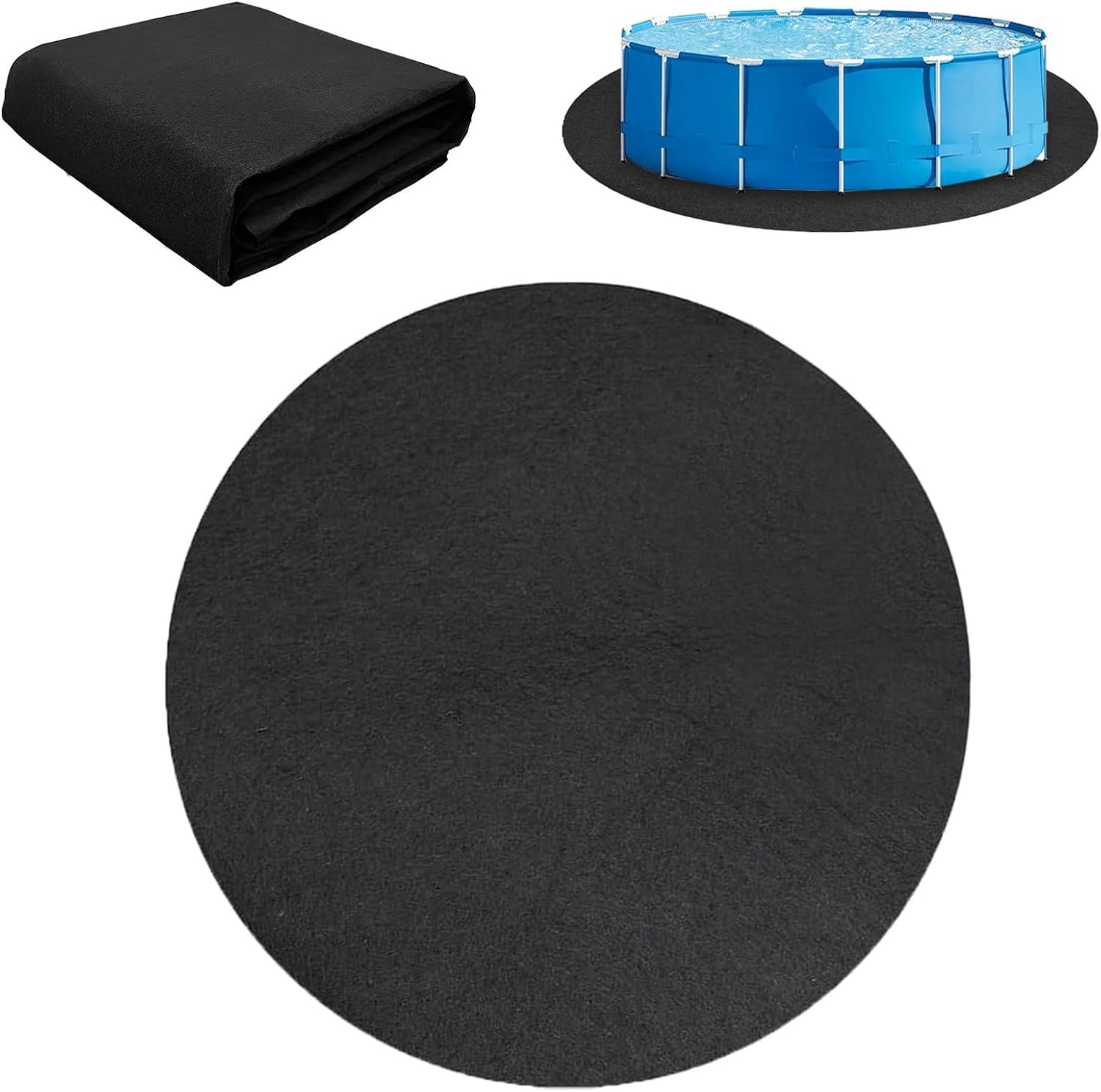 Runde Poolbodenmatte 460 Cm – Rutschfestes Polypropylen – Strapazierfähiger Durchstoßschutz – Für Garten Und Terrasse – Durchmesser 460 Cm