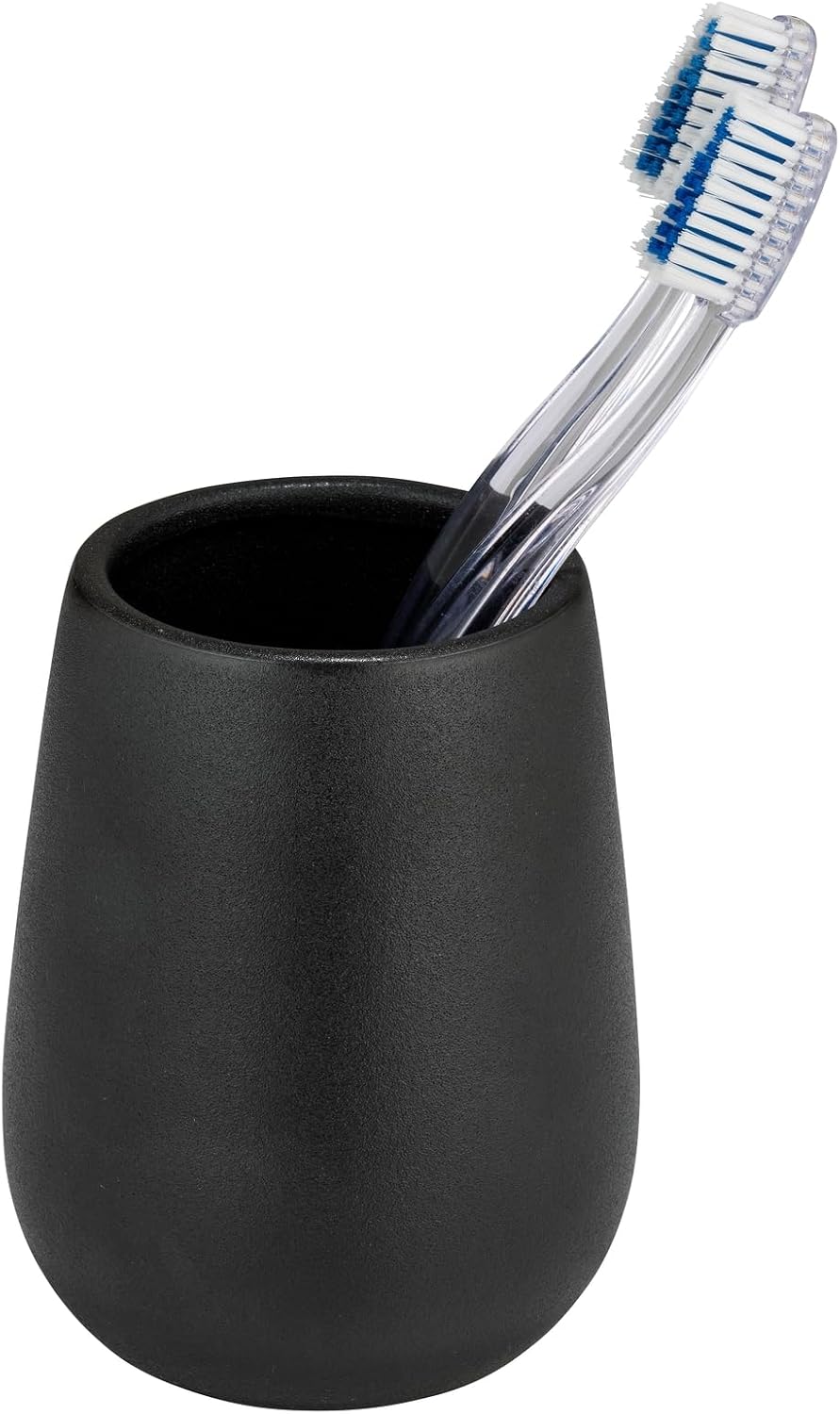Zahnbürstenbecher – 1 Stück – Mattschwarze Keramik – Aufbewahrung Für Die Tägliche Hygiene – Modernes Badezimmer – 6,7 X 11,5 Cm
