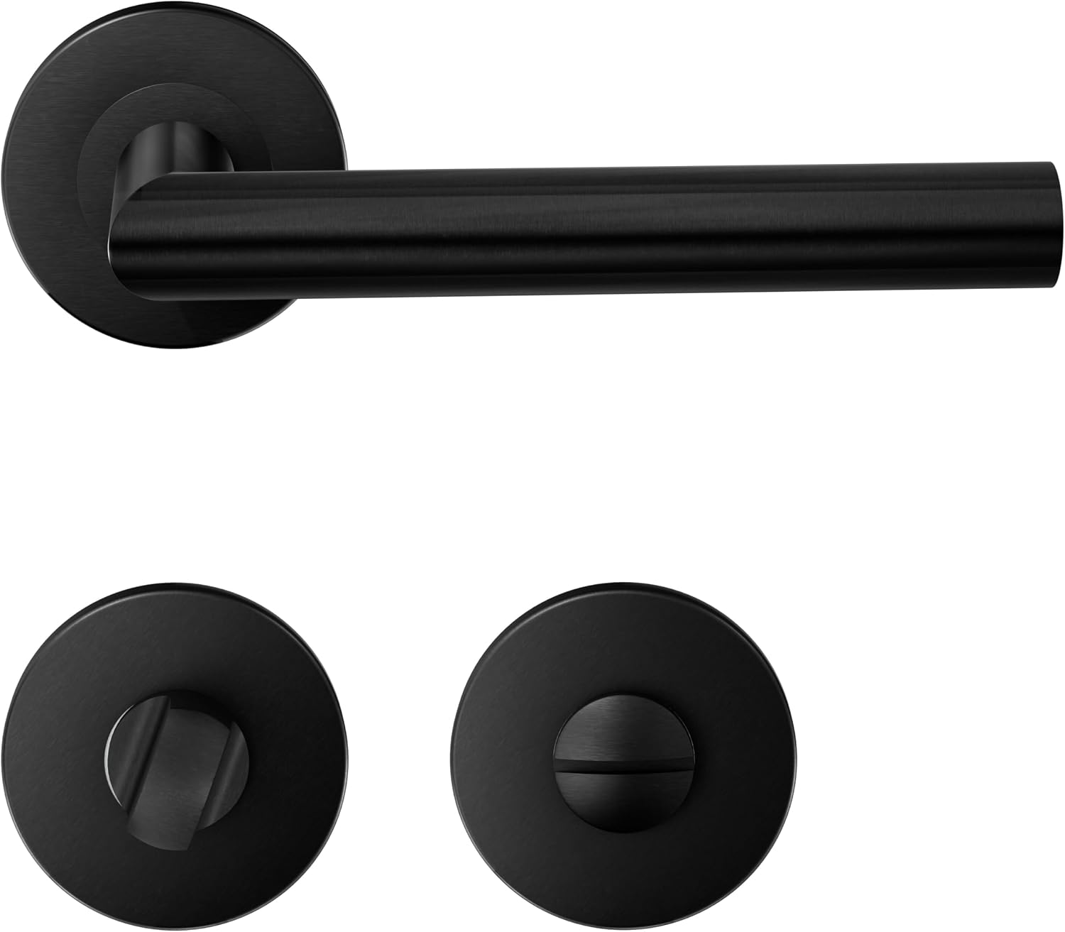 Türgriffe Aus Edelstahl – 1 Paar – Mattschwarze Oberfläche – Badezimmer-verriegelung – Für Innentüren 35–45 Mm – 135 X 19 Mm