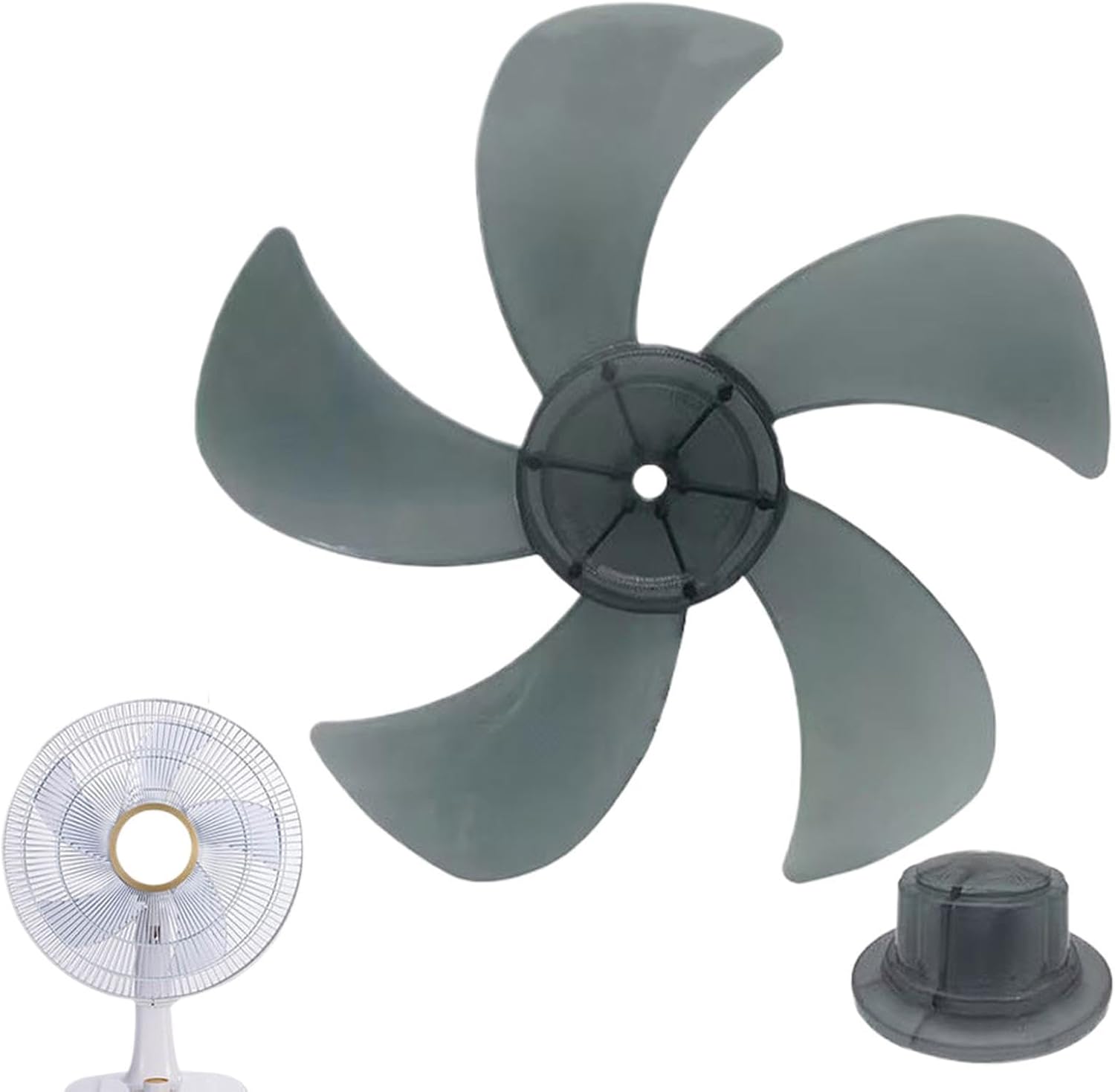 35-cm-ventilatorflügel – 5er-pack – Robustes Abs – Leiser Ersatz – Wohnzimmer, Büro, Garage – Schwarz