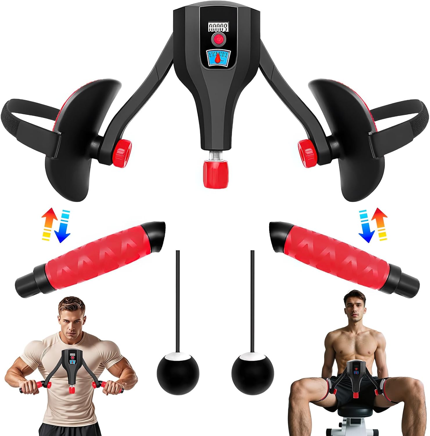 Beintrainer – 1 Stück – Pa Und Fiberglas – Widerstand 10 Bis 60 Kg Mit Zähler – Für Zuhause Und Unterwegs – Schwarz