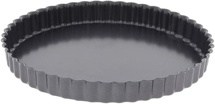 Runde, Geriffelte Tarteform – 1 Stück – Schwarzer, Antihaftbeschichteter Stahl – Gleichmäßiges Backen – Für Tartes Und Quiches – Durchmesser 24 Cm