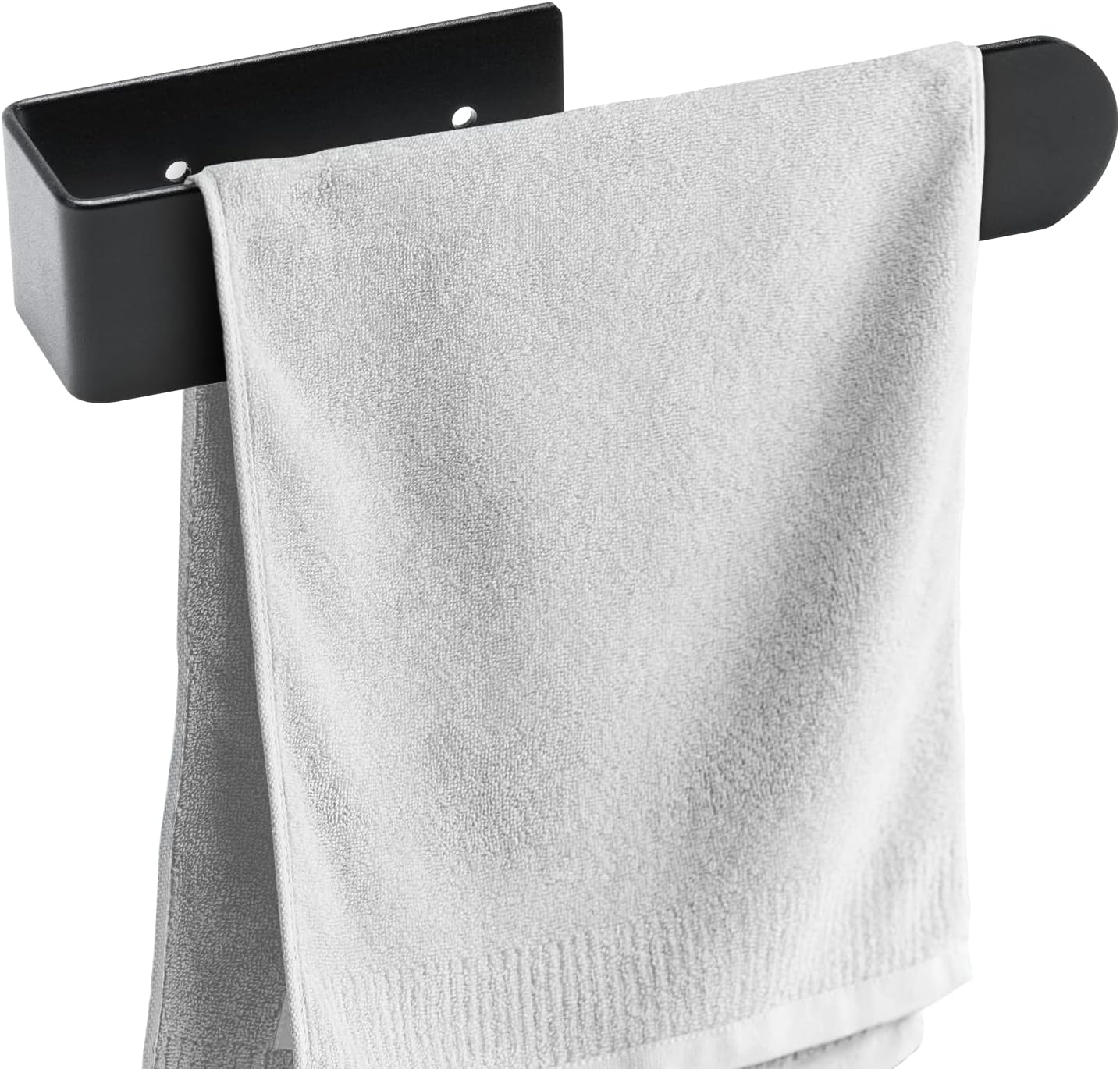 Schwarzer Handtuchhalter – 1 Stück – Aluminiumlegierung – Klebe- Oder Schraubmontage – Bad Und Küche – 20 Cm